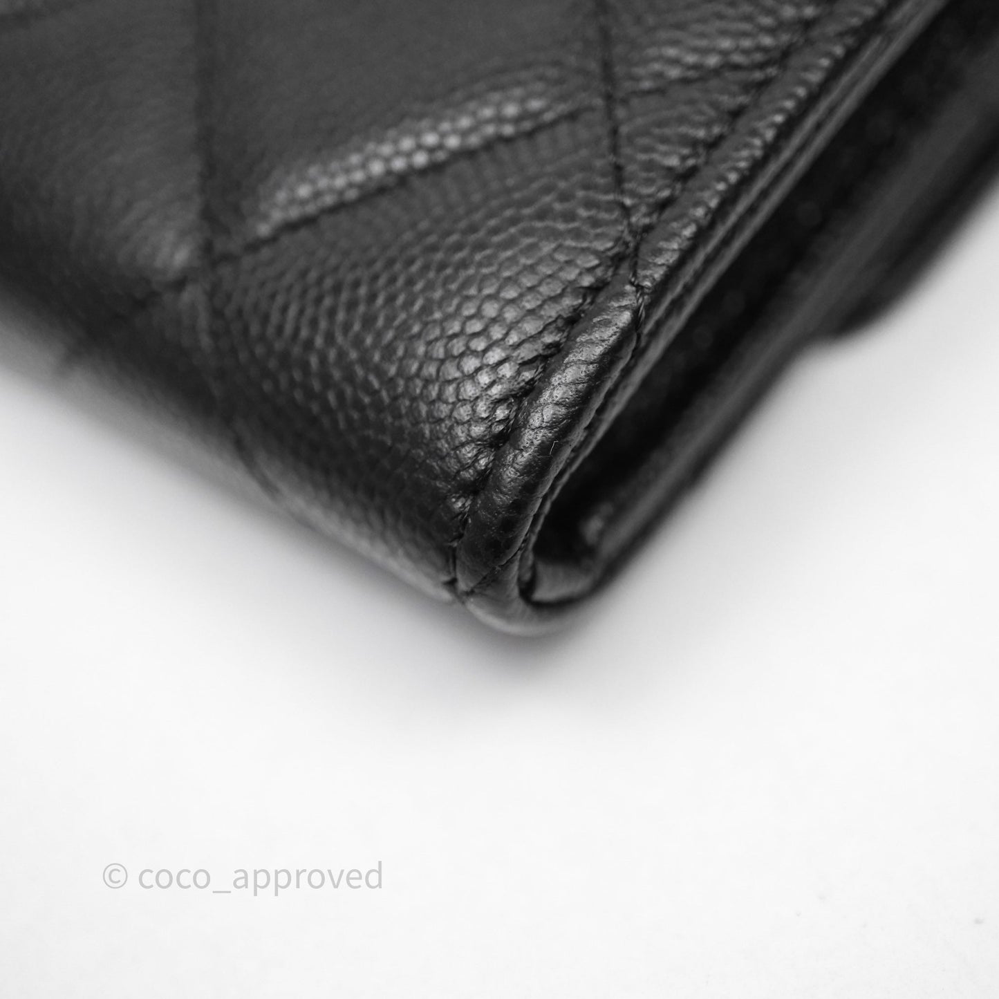Chanel Classic Long Black Caviar Flap Wallet Silver Hardware