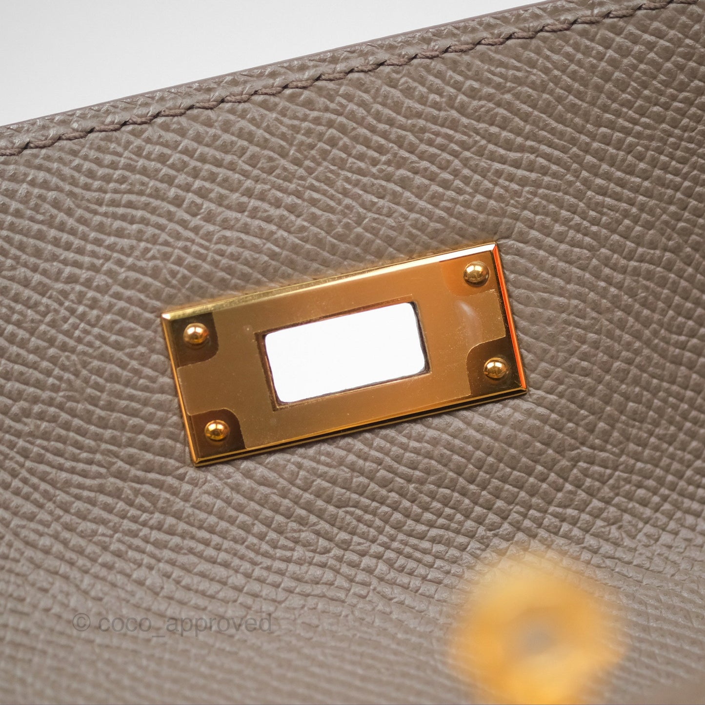 Hermès Kelly Sellier 28 Gris Etain 8F Epsom Gold Hardware