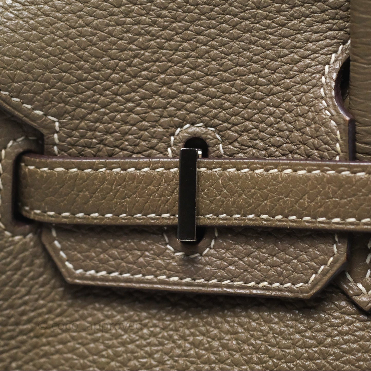 Hermes Birkin 25 Retourne Etoupe 18 Clemence Palladium Hardware