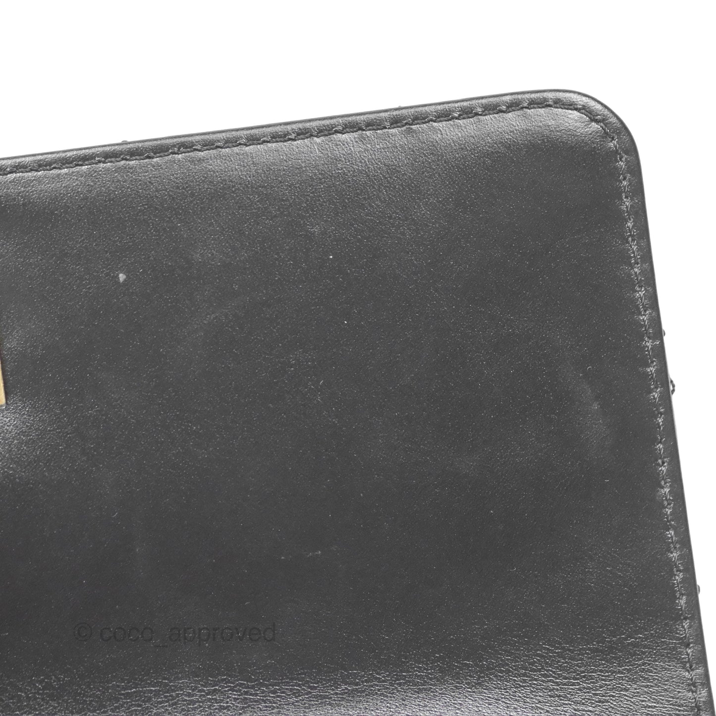 Chanel Small Coco Handle Quilted Black Calfskin Aged Gold Hardware