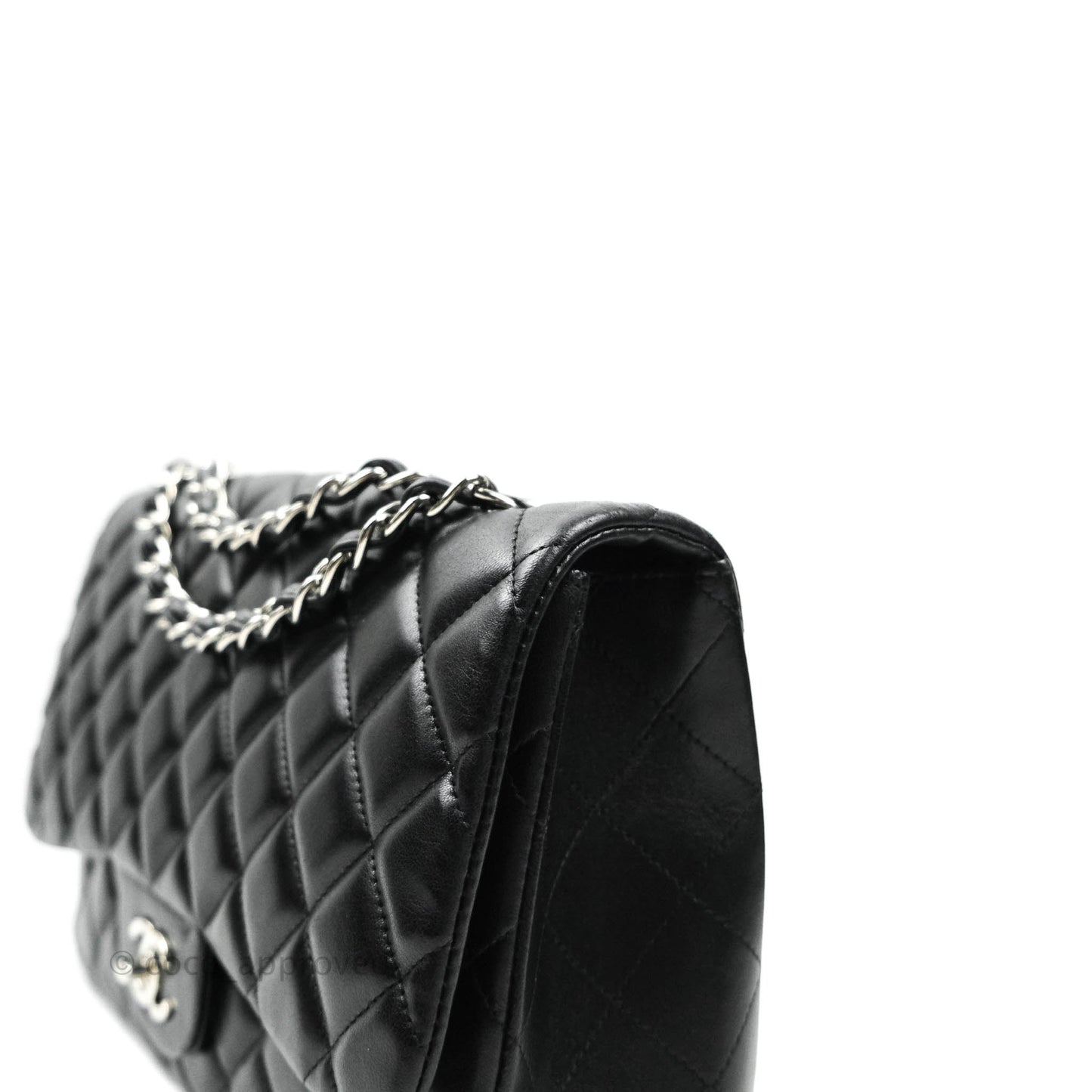 Chanel Jumbo Single Flap Black Lambskin Silver Hardware⁣⁣