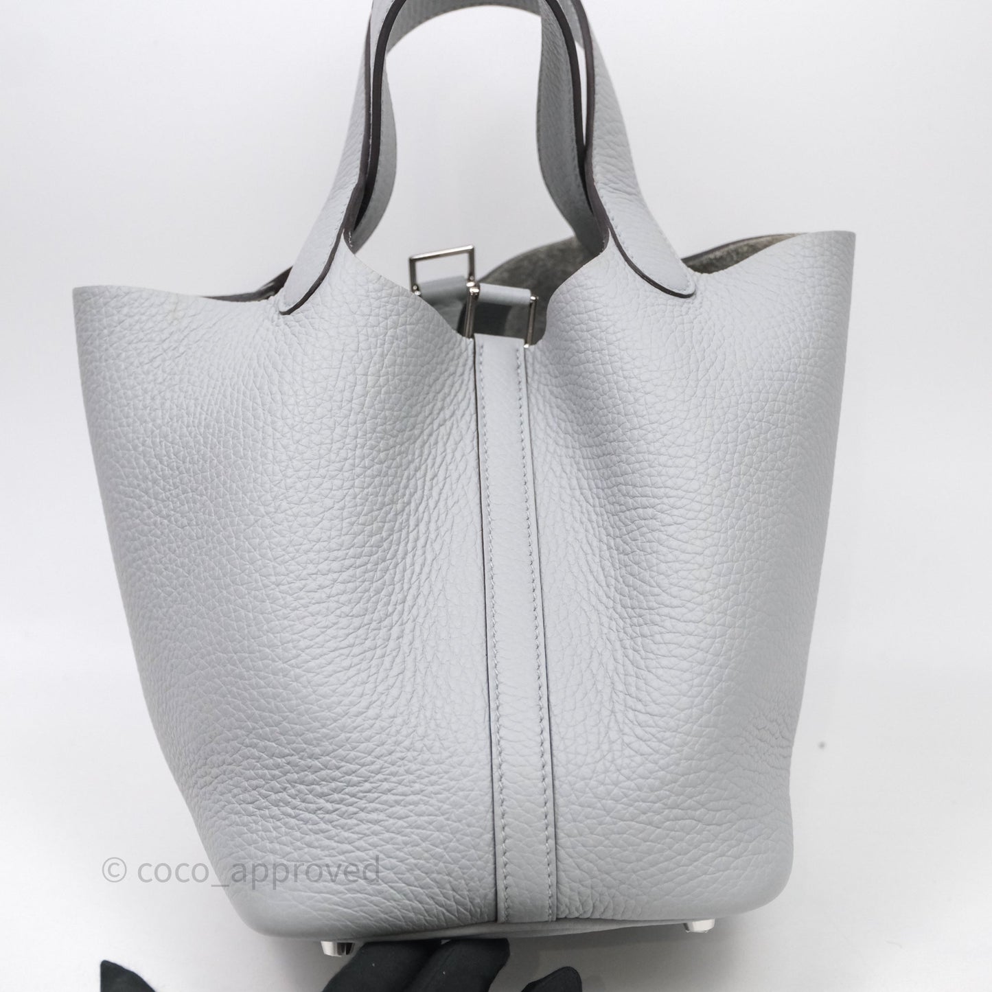 Hermès Picotin Lock 18 Bleu Glacier 8U Clemence Palladium Hardware