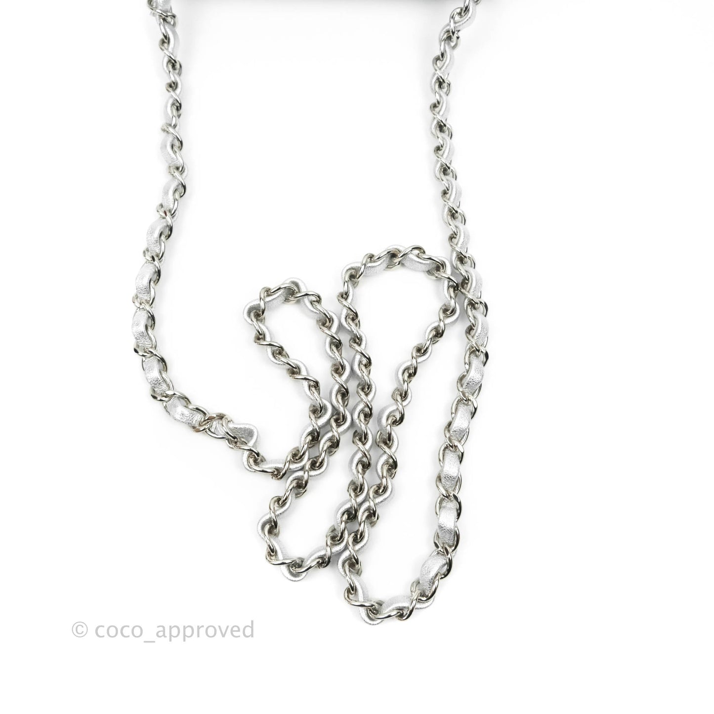 Chanel Classic Quilted Mini Square Flap Silver Lambskin Silver Hardware