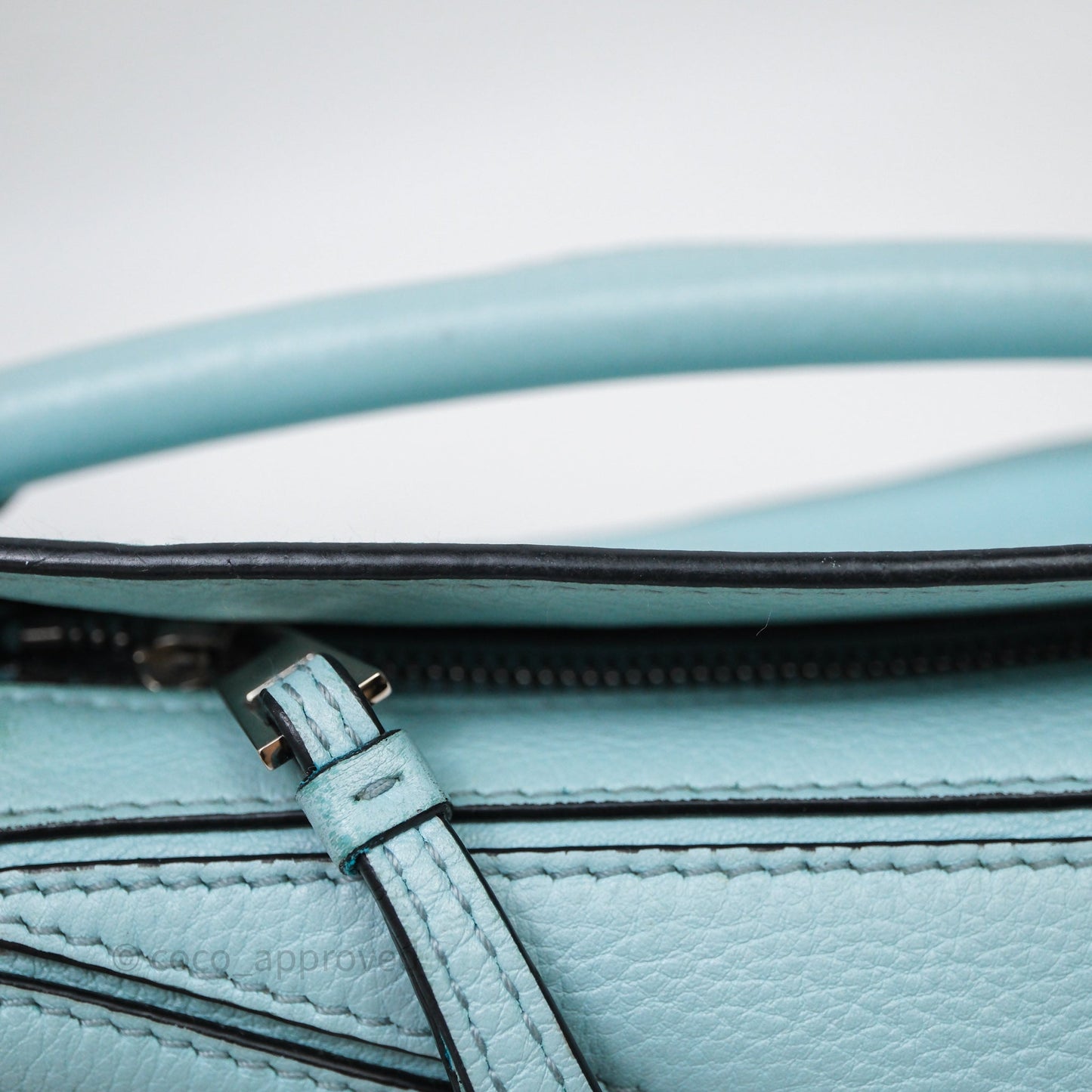 Loewe Mini Puzzle Bag Light Blue Calfskin Silver Hardware
