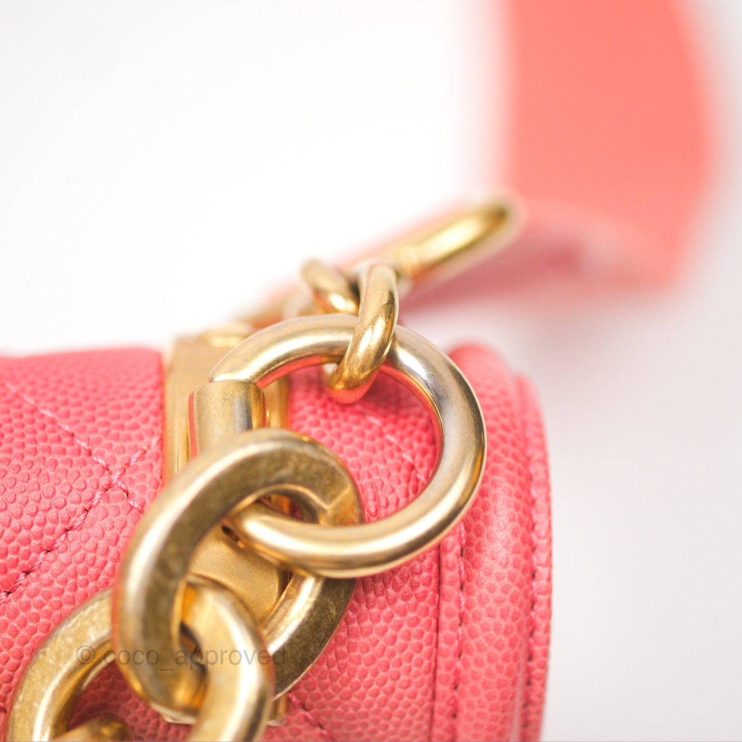 Chanel Sunset On The Sea Flap Bag Pink Caviar Aged Gold Hardware