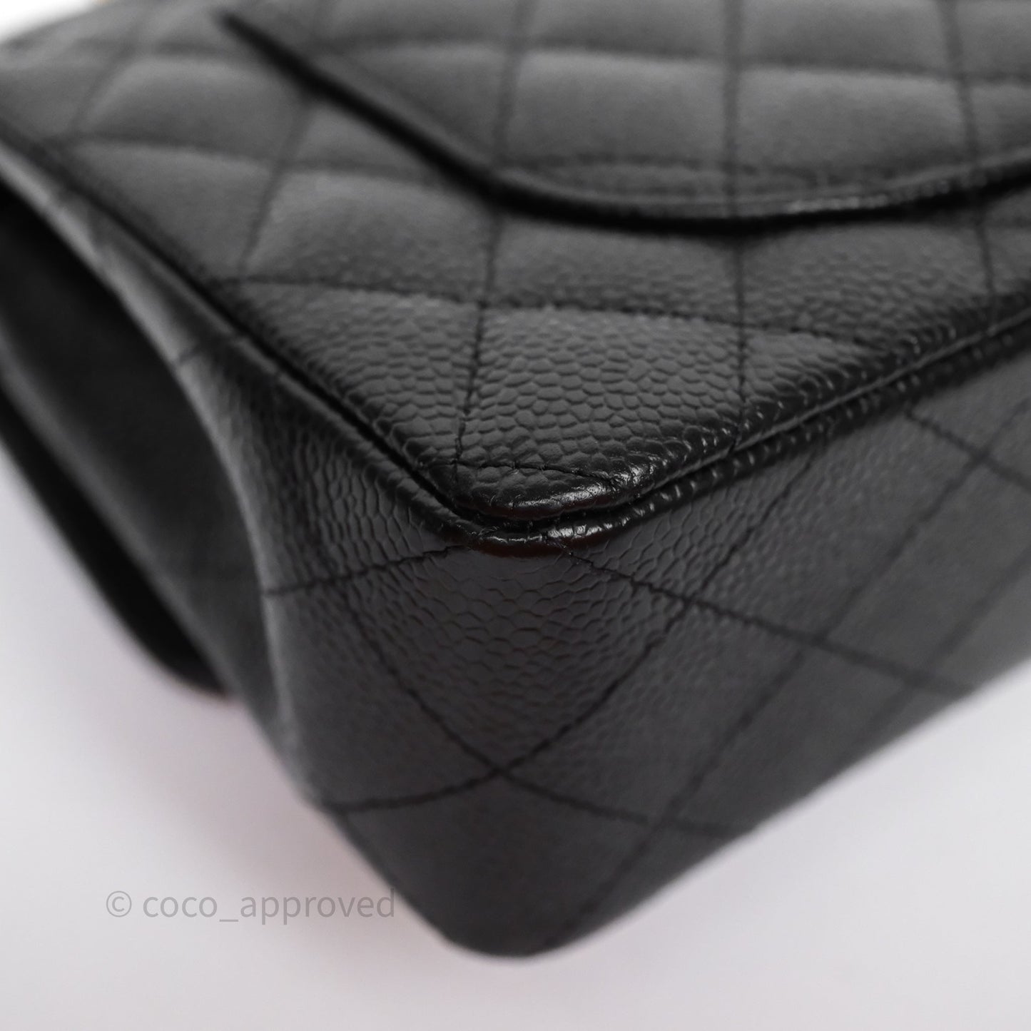 Chanel Small Classic Flap Quilted Black Caviar Gold Hardware