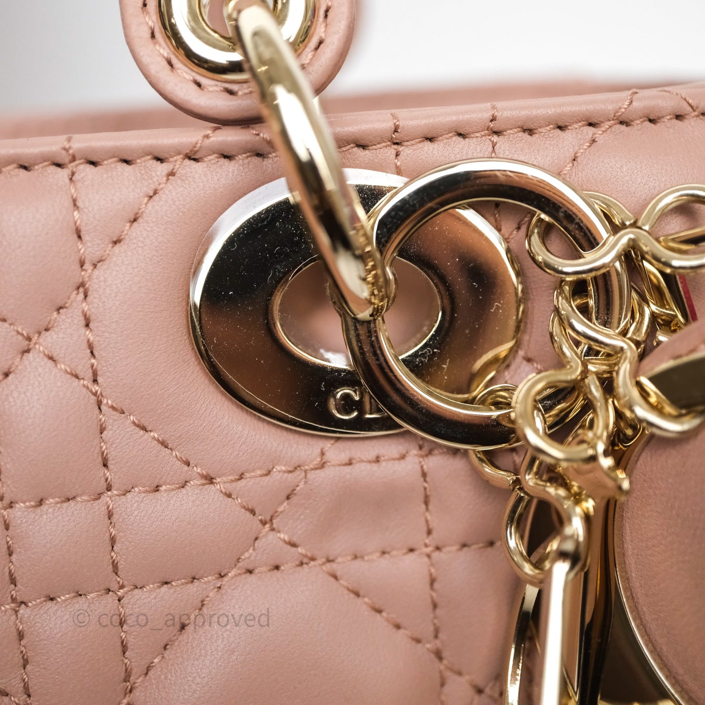 Christian Dior Small Lady Dior My ABCDior Bag Blush Cannage Lambskin