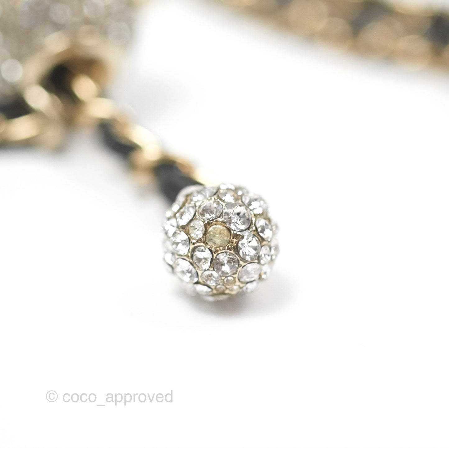 Chanel Crystals Pearl Crush Mini Belt Bag with Chain Black Velvet Gold Hardware