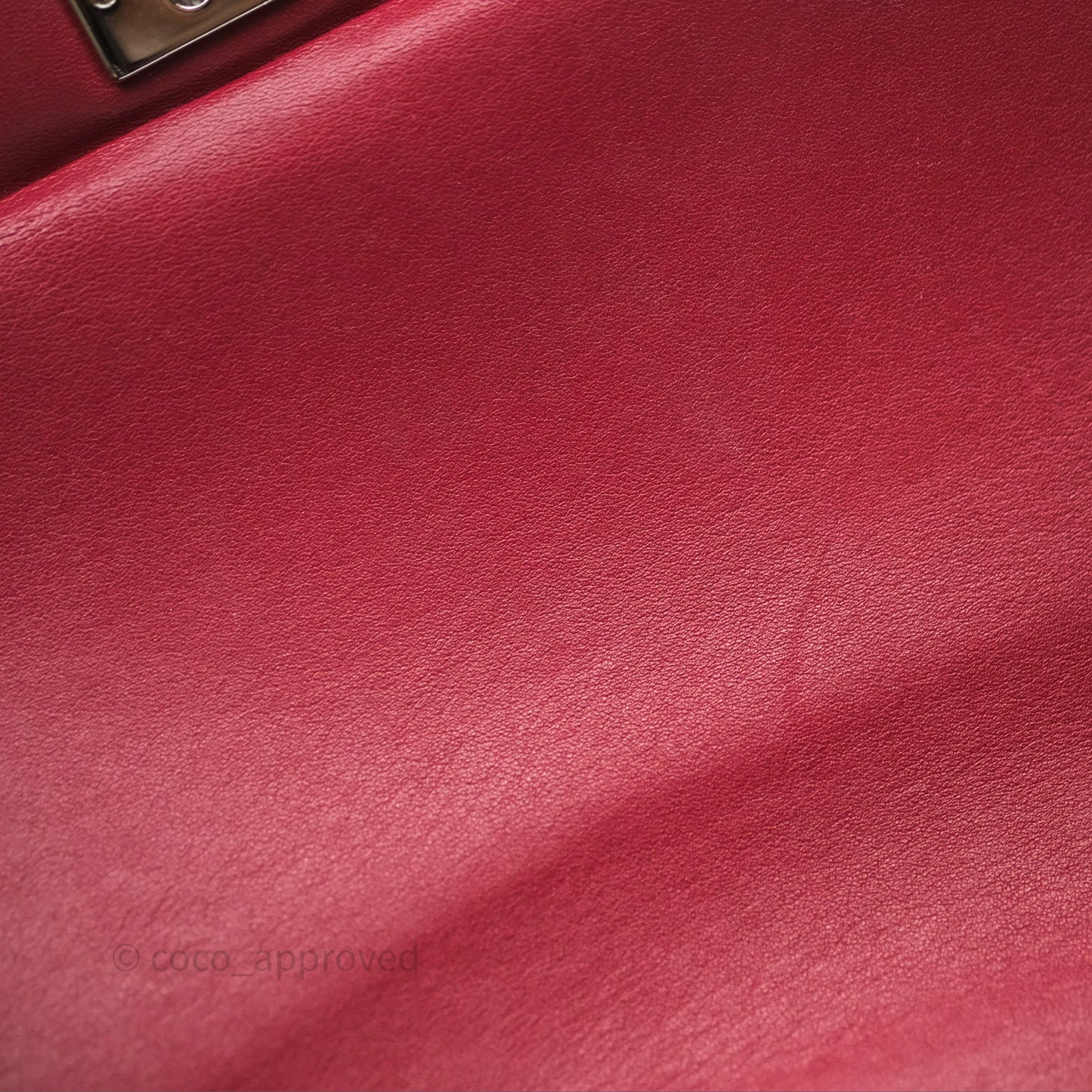 Chanel Quilted Mini Rectangular Flap Red Patent Silver Hardware
