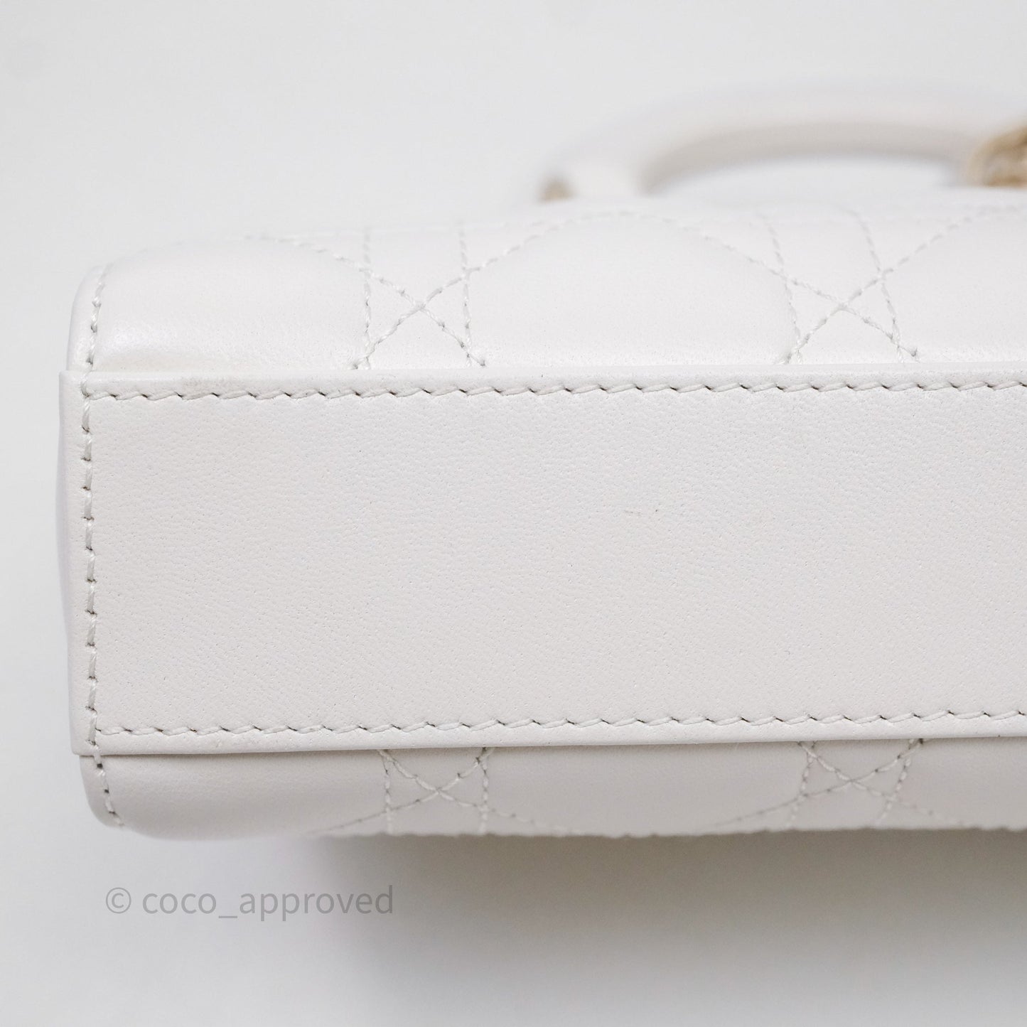 Christian Dior Mini Lady D-Joy White Light Gold Hardware