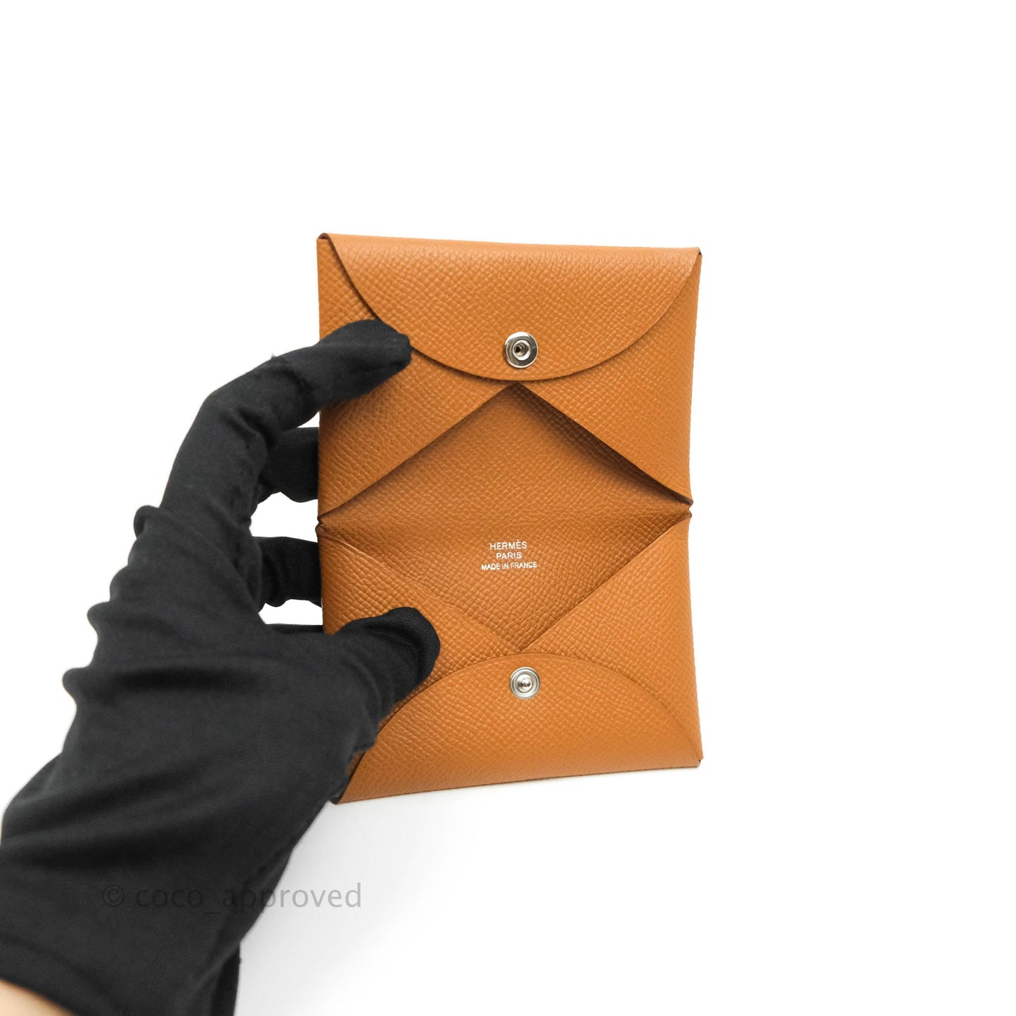 Hermès Calvi Cad Holder Epsom Gold