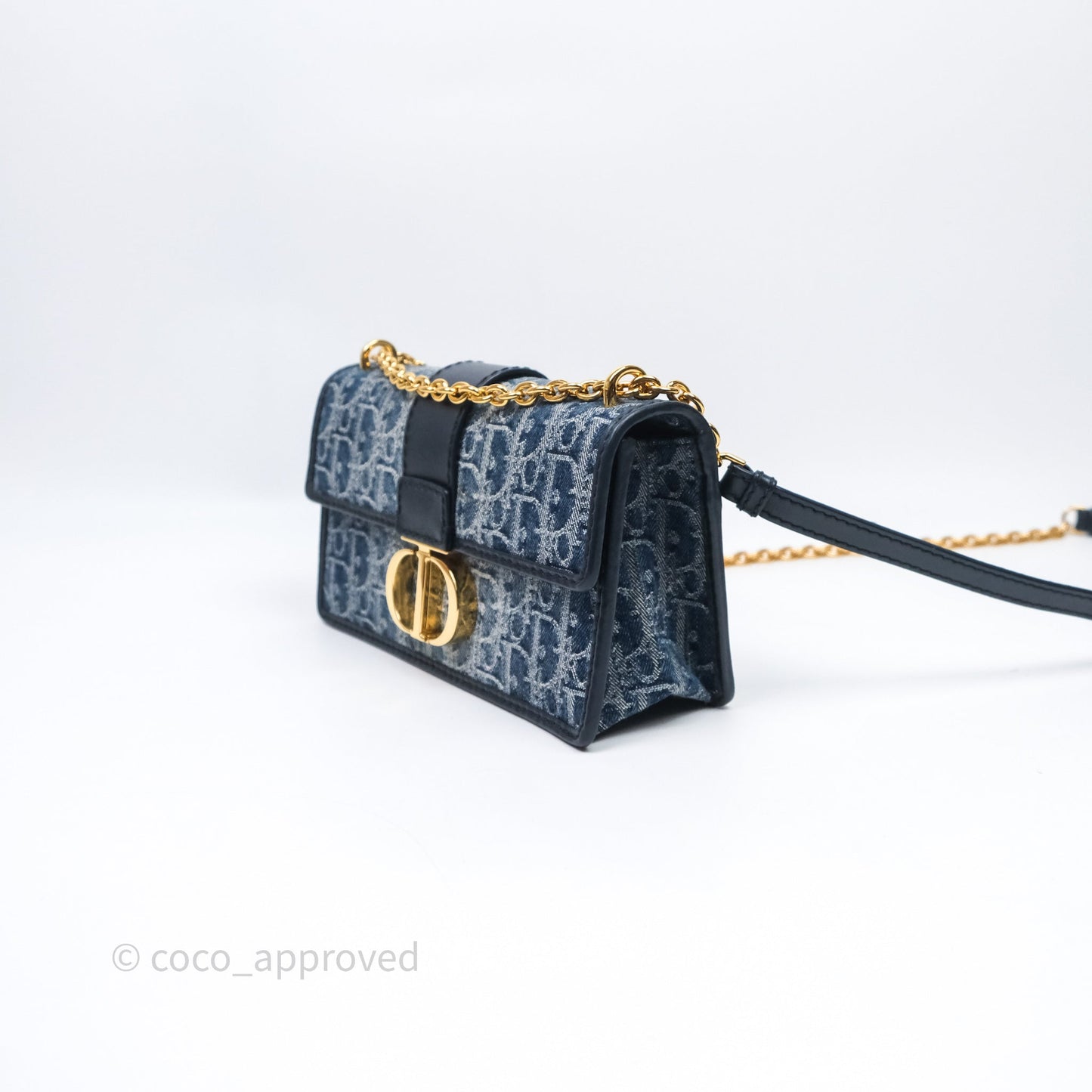 Christian Dior Montaigne East-West Bag Denim With Chain