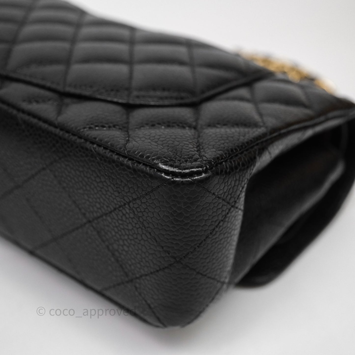 Chanel Small Classic Flap Quilted Black Caviar Gold Hardware