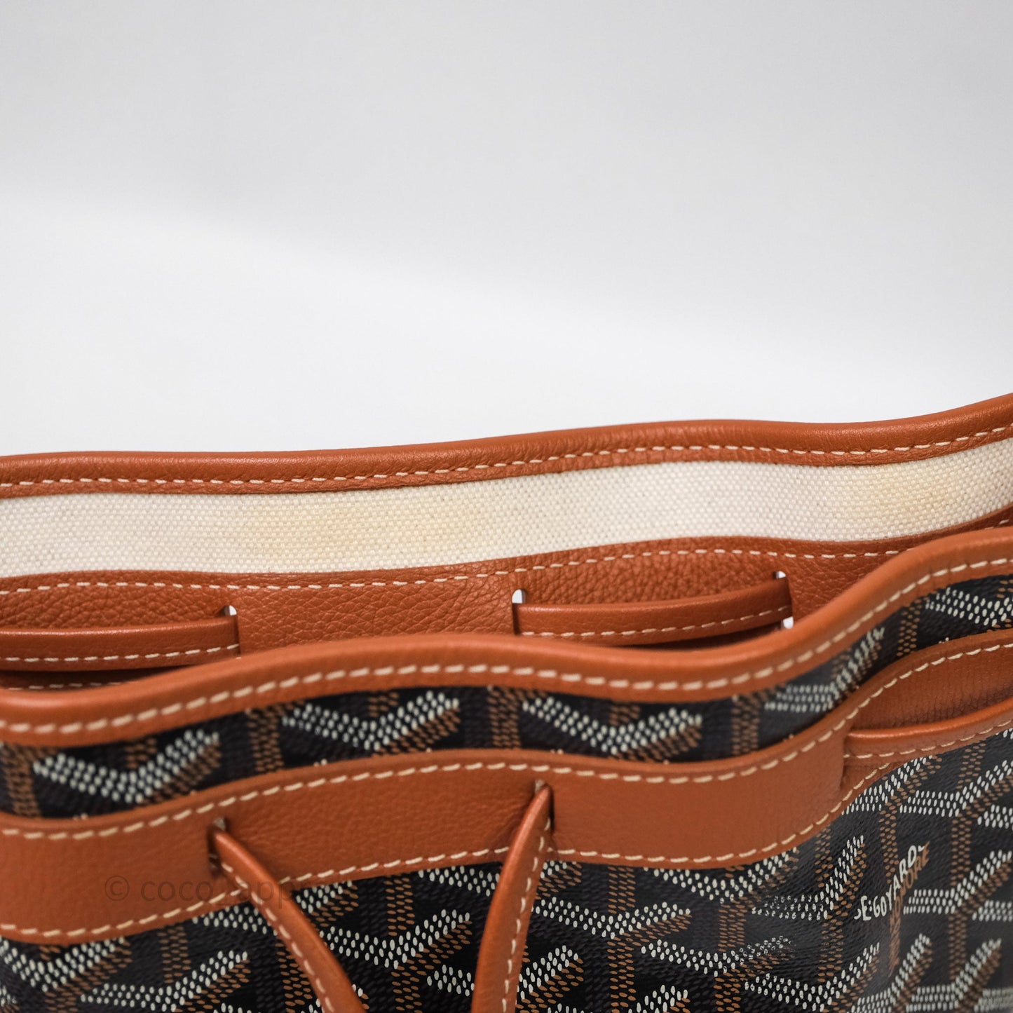 Goyard Petit Flot Bucket Bag Black & Tan Goyardine