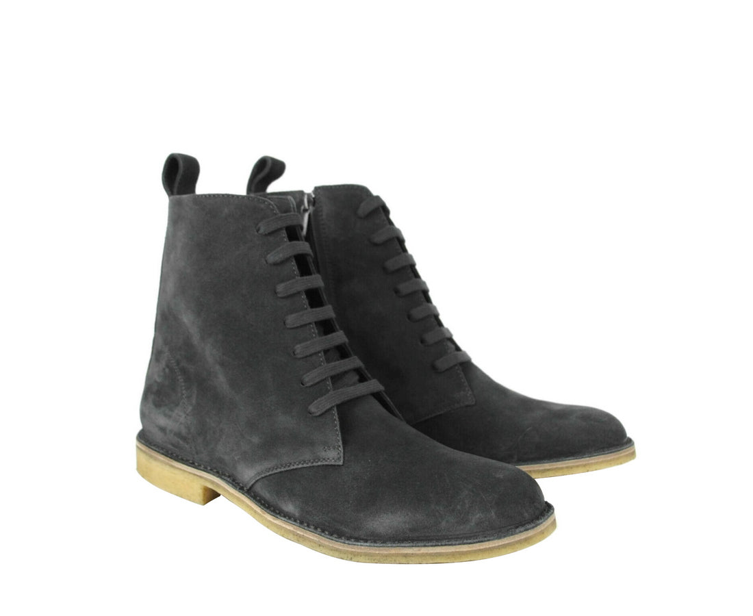 Luxury Bottega Veneta Men's Suede Side Zipper Lace Up Boot