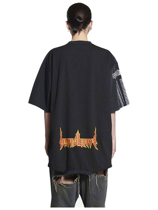 Luxury Balenciaga Speed Hunter Upside Down Oversized Short Sleeve T-shirt Black