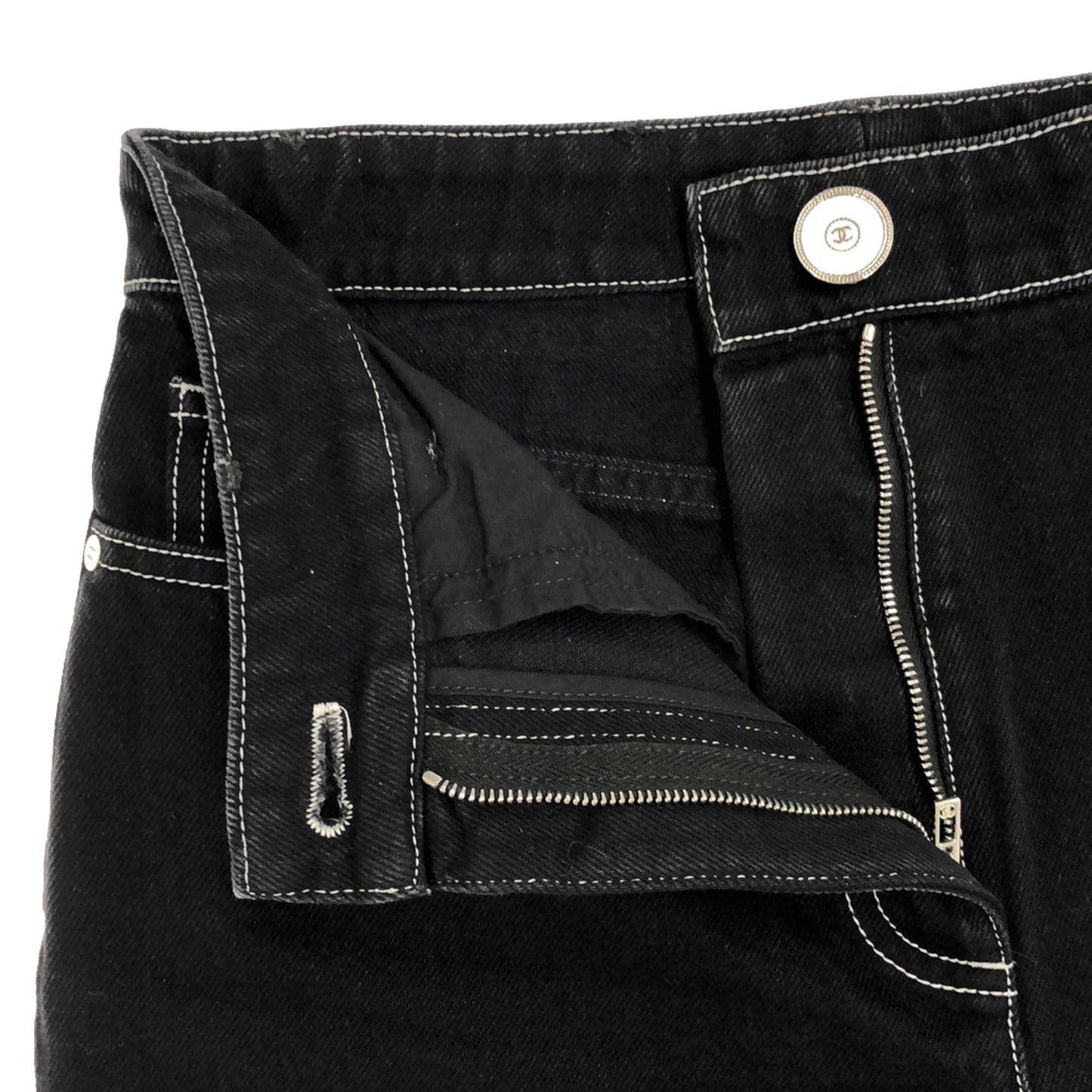 Chanel Denim Clothes Bottoms Cotton  Black P74475V67295