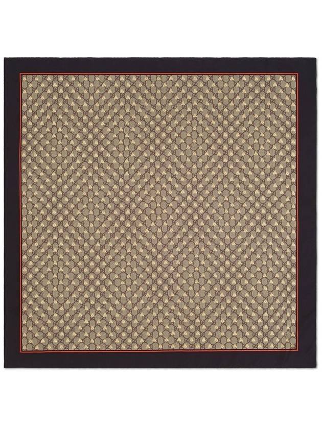 Luxury Gucci Trending 2025 GG Bee Silk Scarf Brown