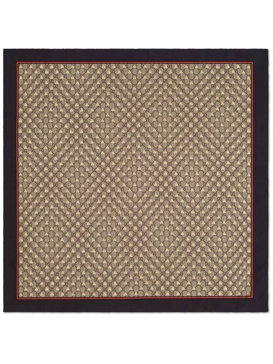 Luxury Gucci Trending 2025 GG Bee Silk Scarf Brown