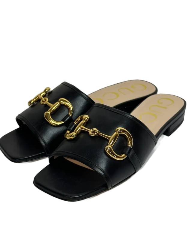 Luxury Gucci Trending 2025 Horsebit Slide Sandals Black
