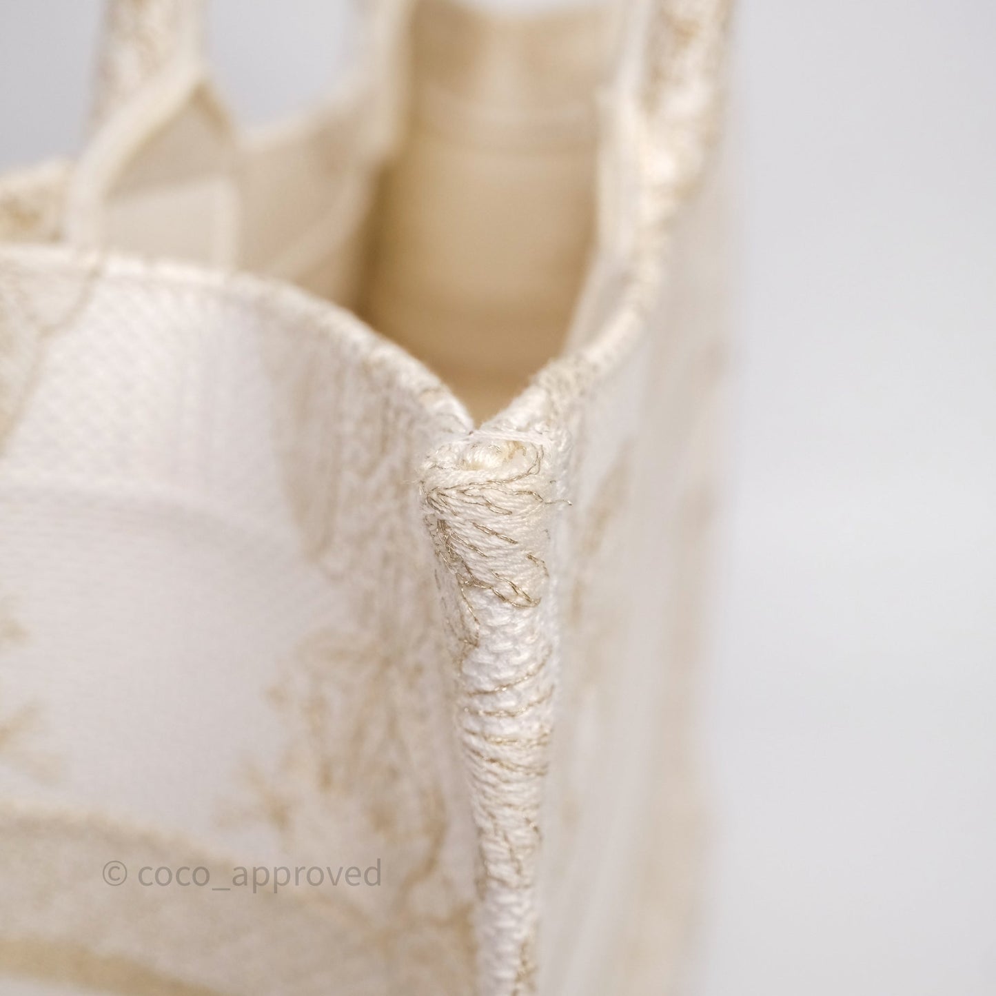 Christian Dior Medium Book Tote Latte Embroidery With Gold-Tone Metallic