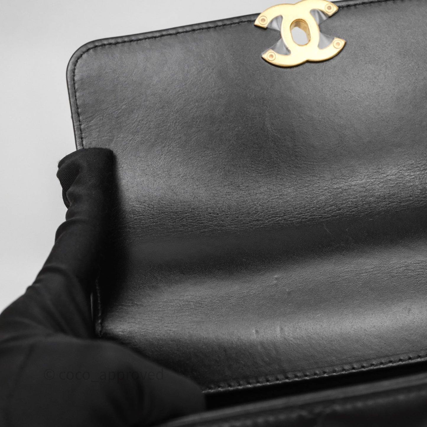 Chanel Mini Perfect Fit Adjustable Quilted Black Calfskin Aged Gold Hardware