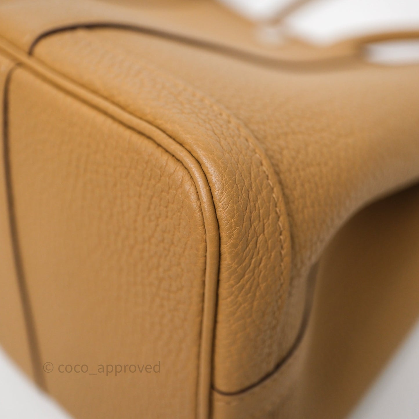 Hermès Garden Party 30 Biscuit 4B Veau Negonda Palladium Hardware