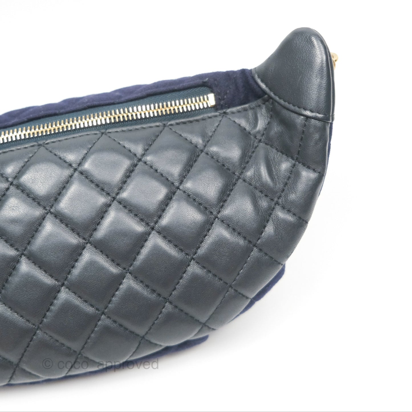 Chanel Paris Hamburg Charms Belt Bag Navy Wool Lambskin