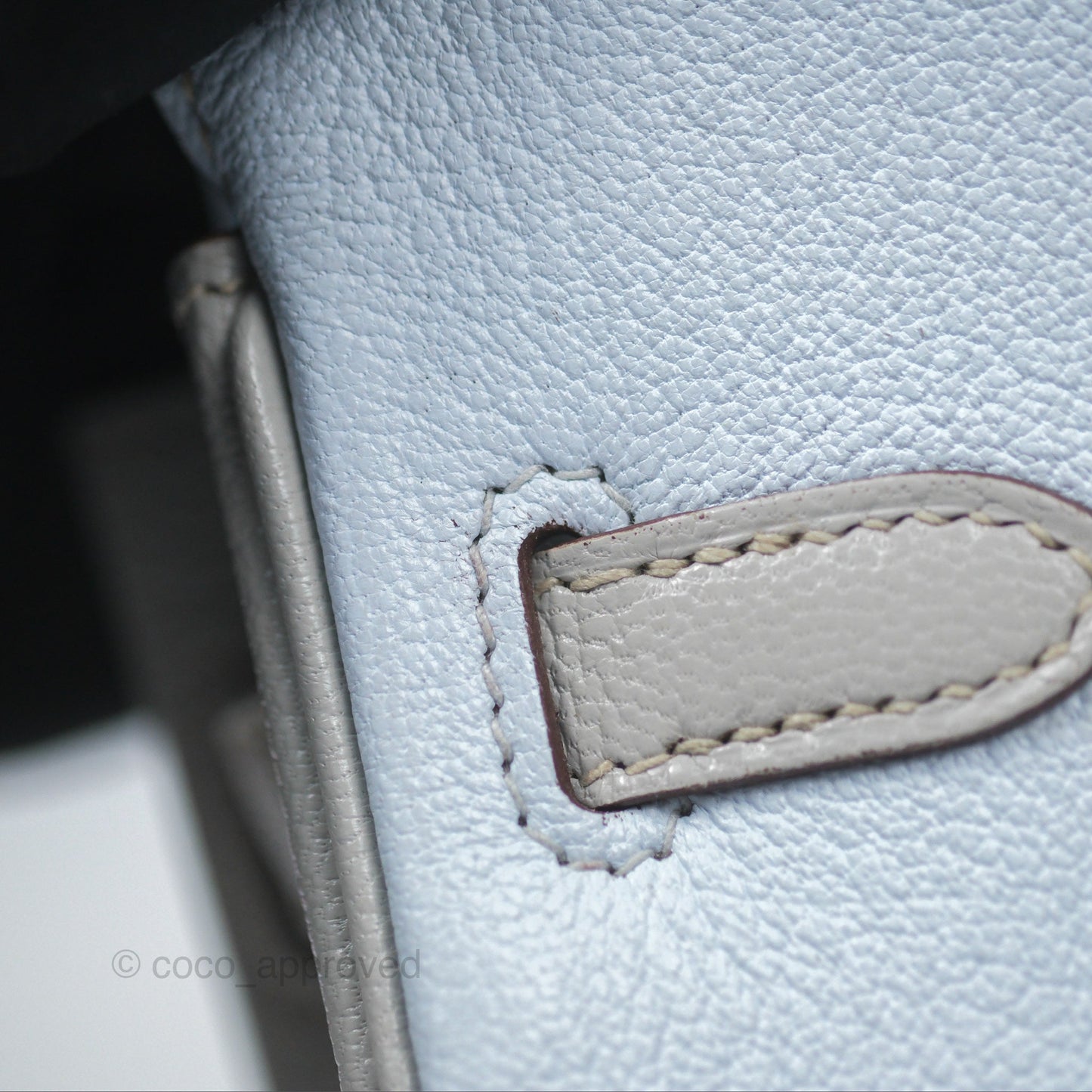 Hermès Birkin 25 Retourne HSS Blue Brume T0/ Gris Perle 80 Chevre Mysore Palladium Hardware