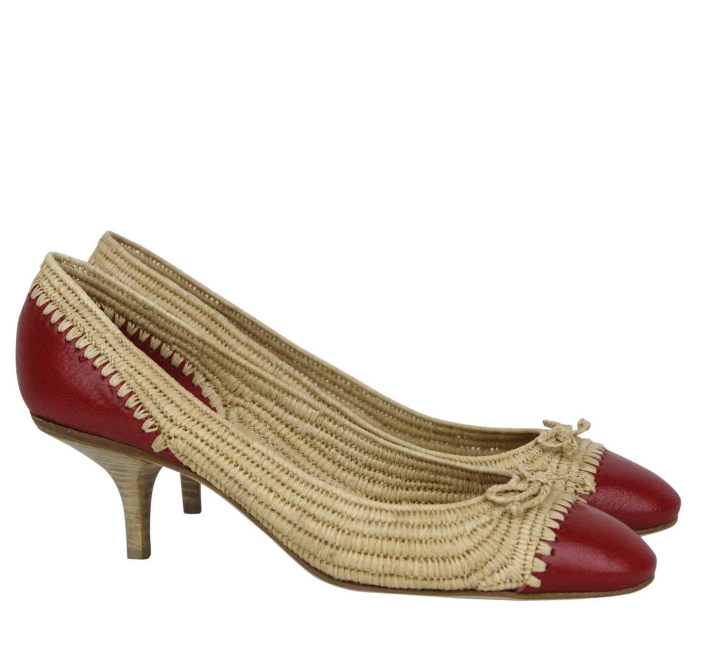 Luxury Bottega Veneta Women's Bow  Straw Leather Ballet Flat (39.5 EU / 9.5 US)