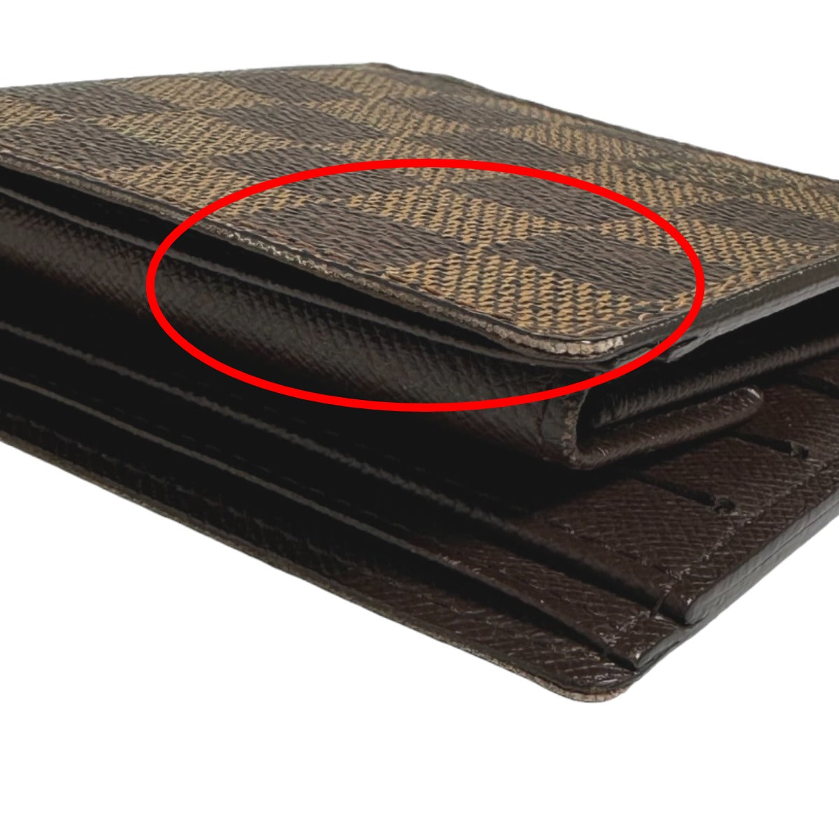 LOUIS VUITTON Bifold Wallet N61675 Damier canvas Brown Bi-fold wallet with card pocket Damier Portefeuille Marco mens()