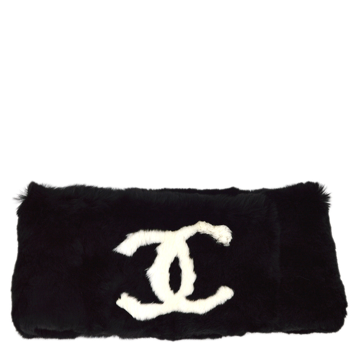 Chanel Fur Shawl Muffler White