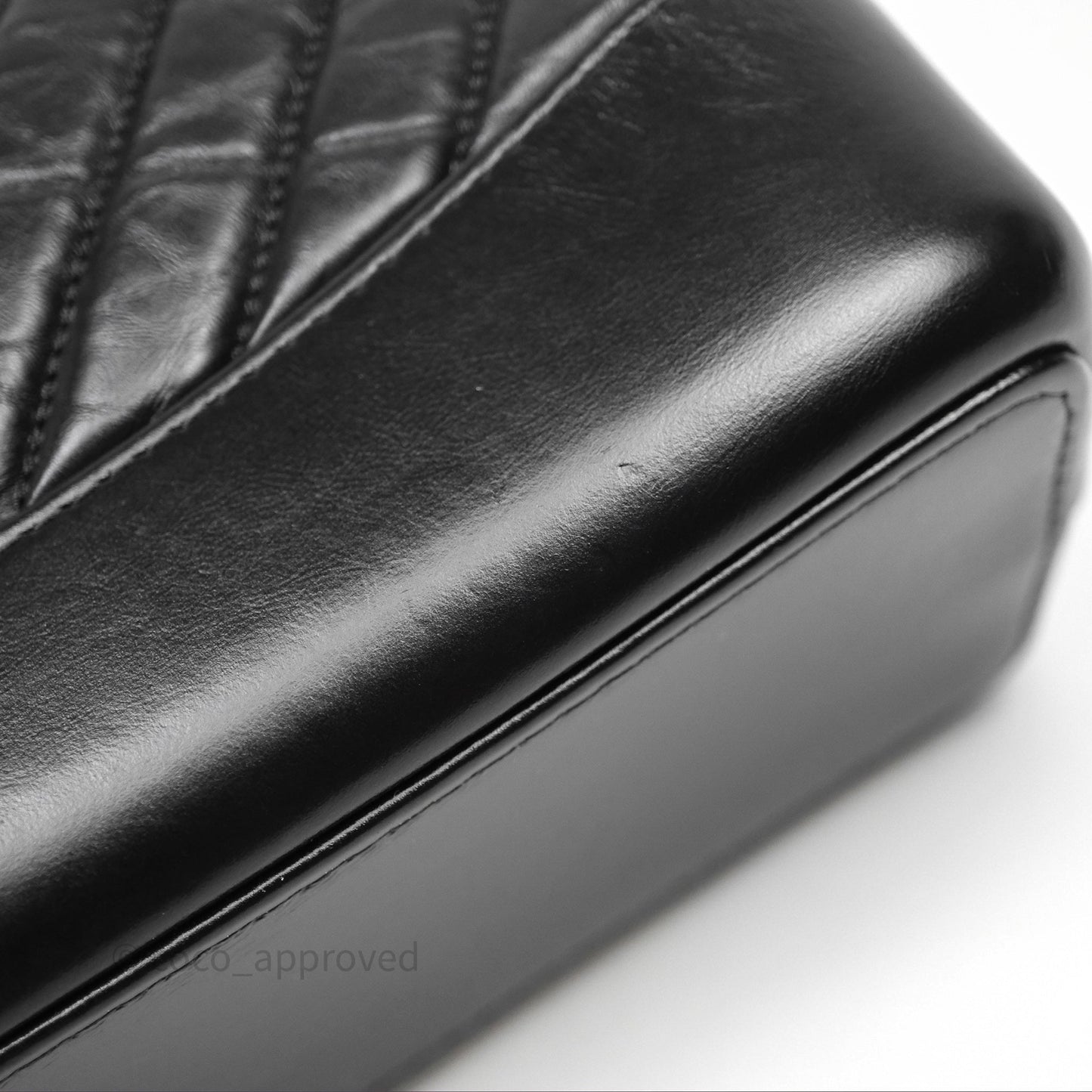 Chanel Small Chevron Gabrielle Backpack Black Aged Calfskin