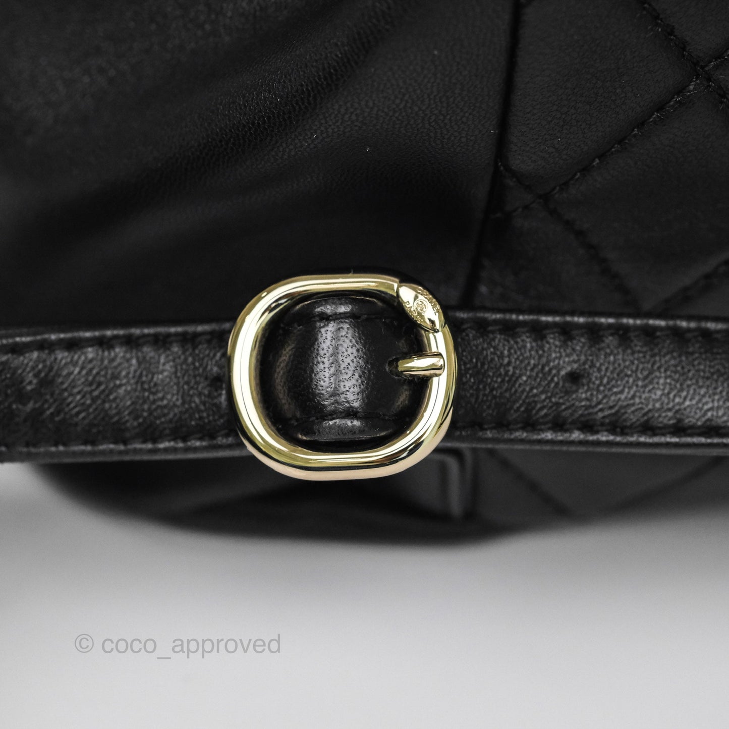 Chanel Small Duma Drawstring Backpack Black Lambskin Gold Hardware