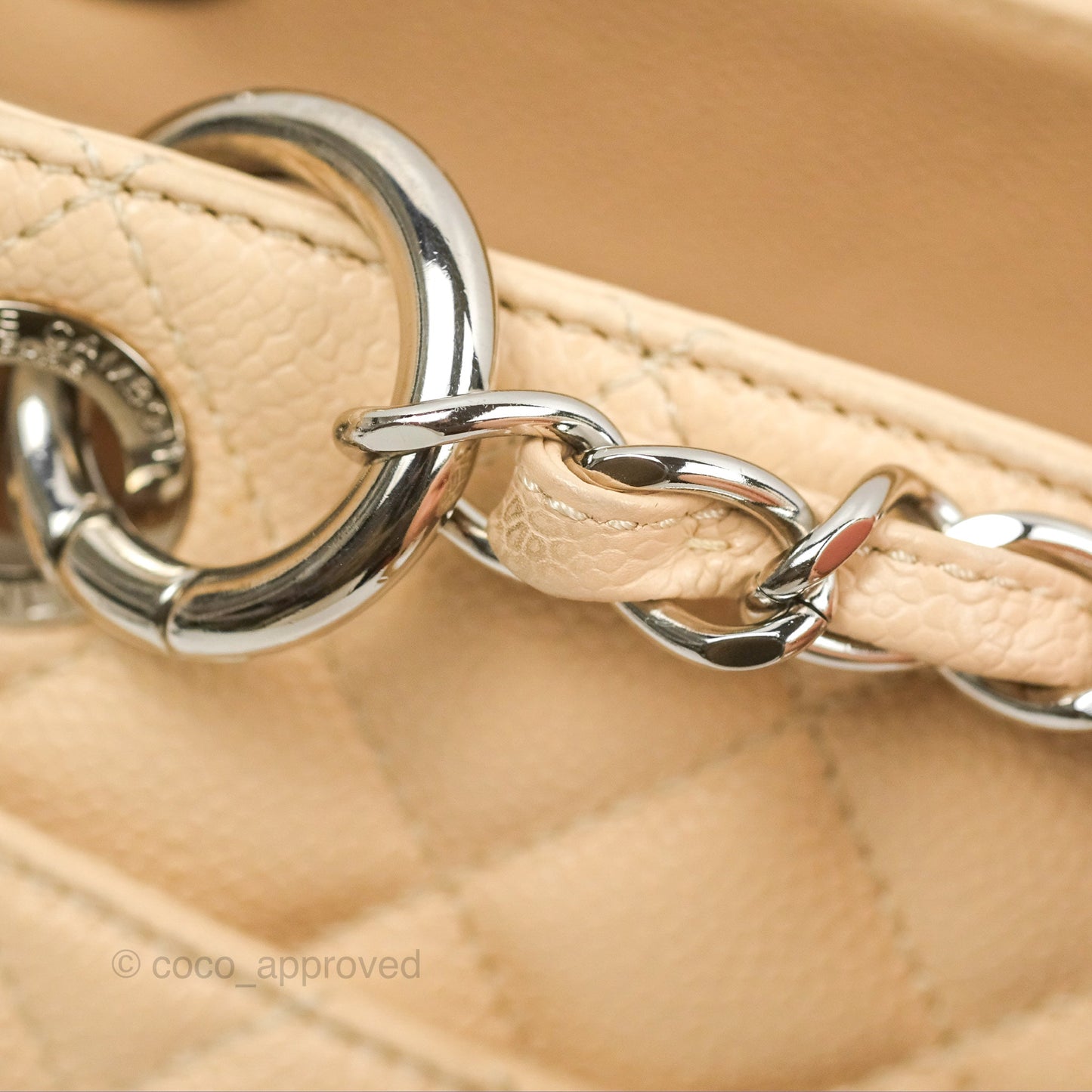 Chanel GST Beige Caviar Silver Hardware