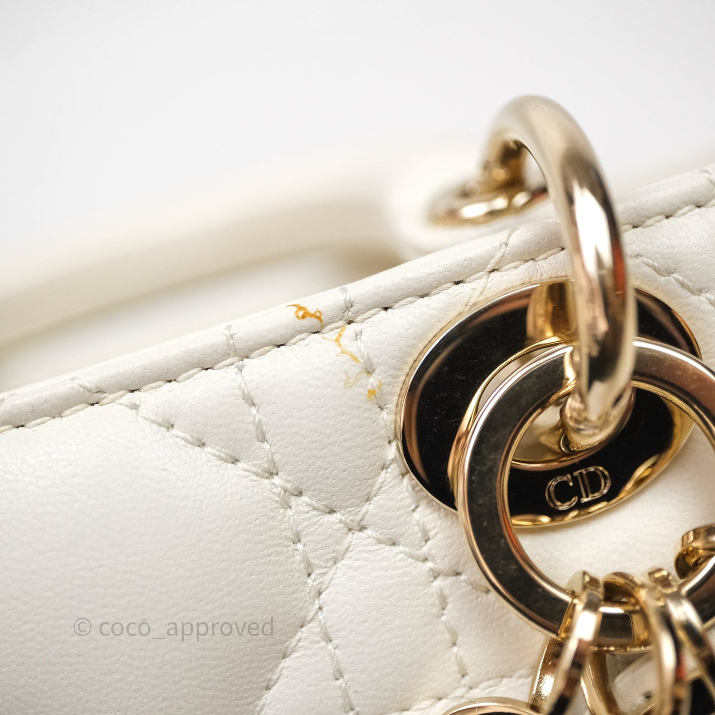 Christian Dior Micro Lady D-Joy Bag Latte Cannage Lambskin Gold Hardware