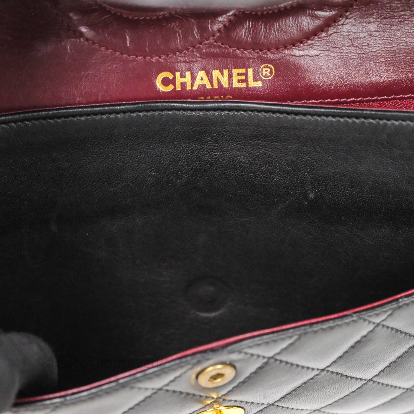 Chanel Quilted Vintage Flap Bag Lambskin Black 24K Gold Hardware
