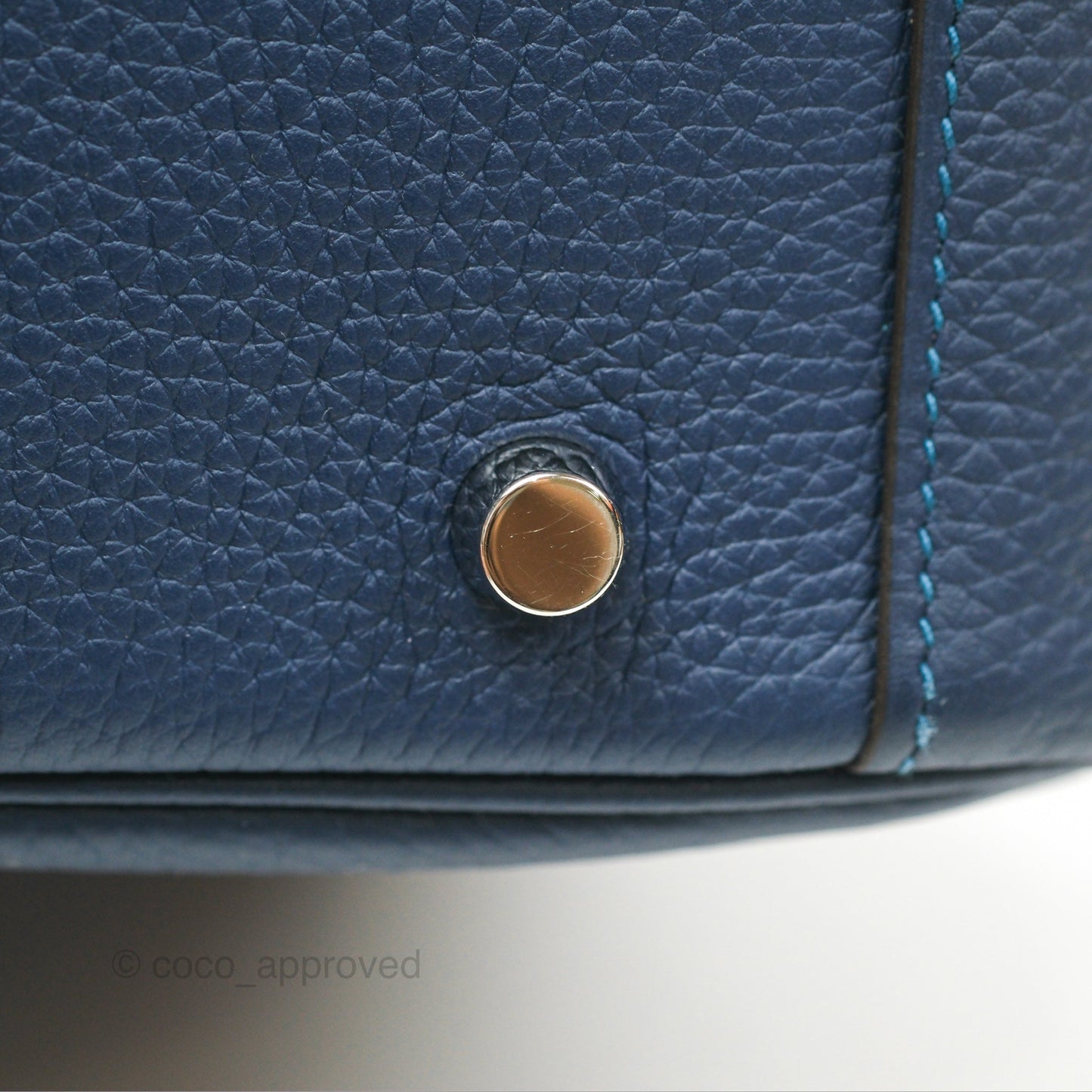 Hermès Lindy 30 Blue Saphir/ Blue Izmir Clemence Palladium Hardware