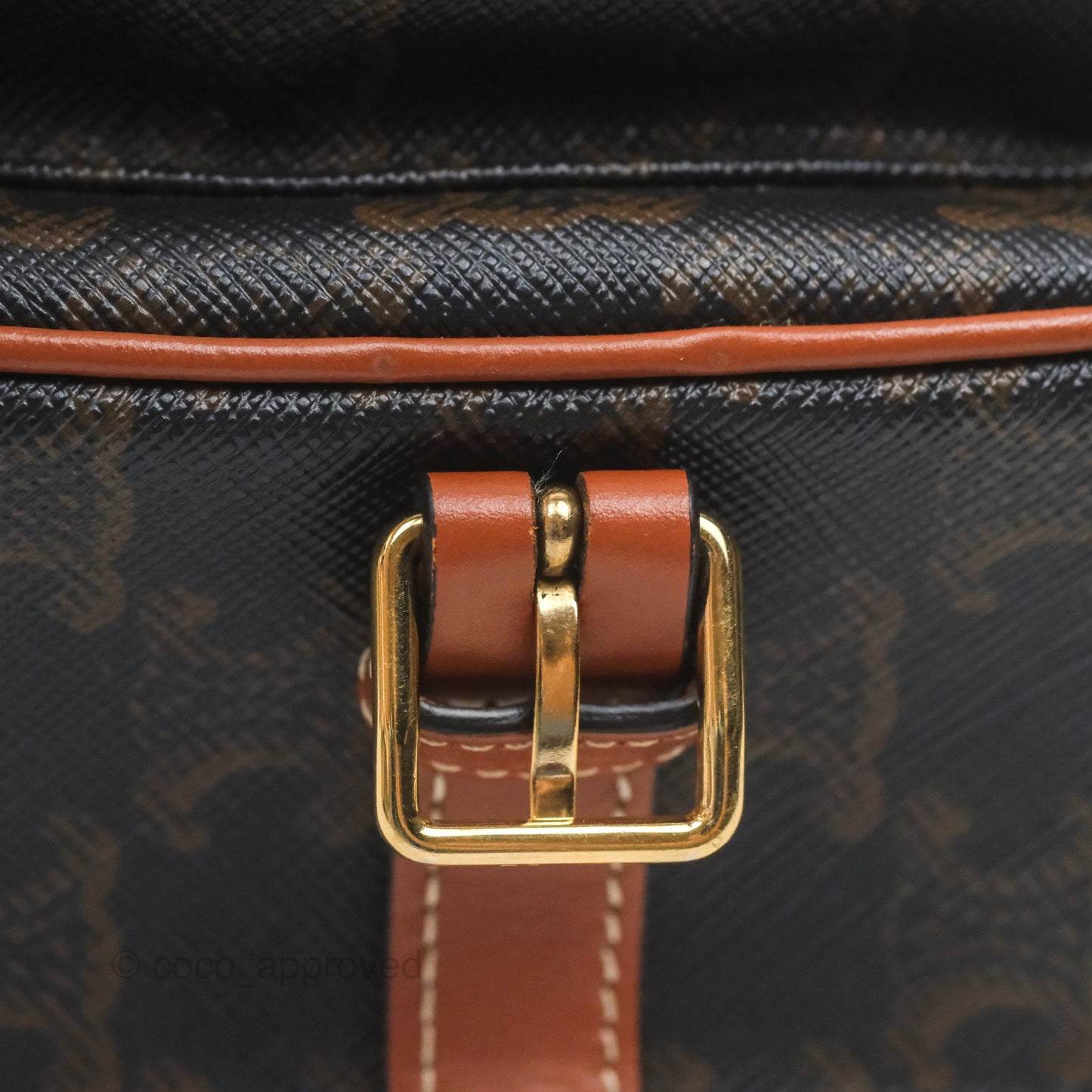 Celine Medium Folco Bag Triomphe Canvas Tan
