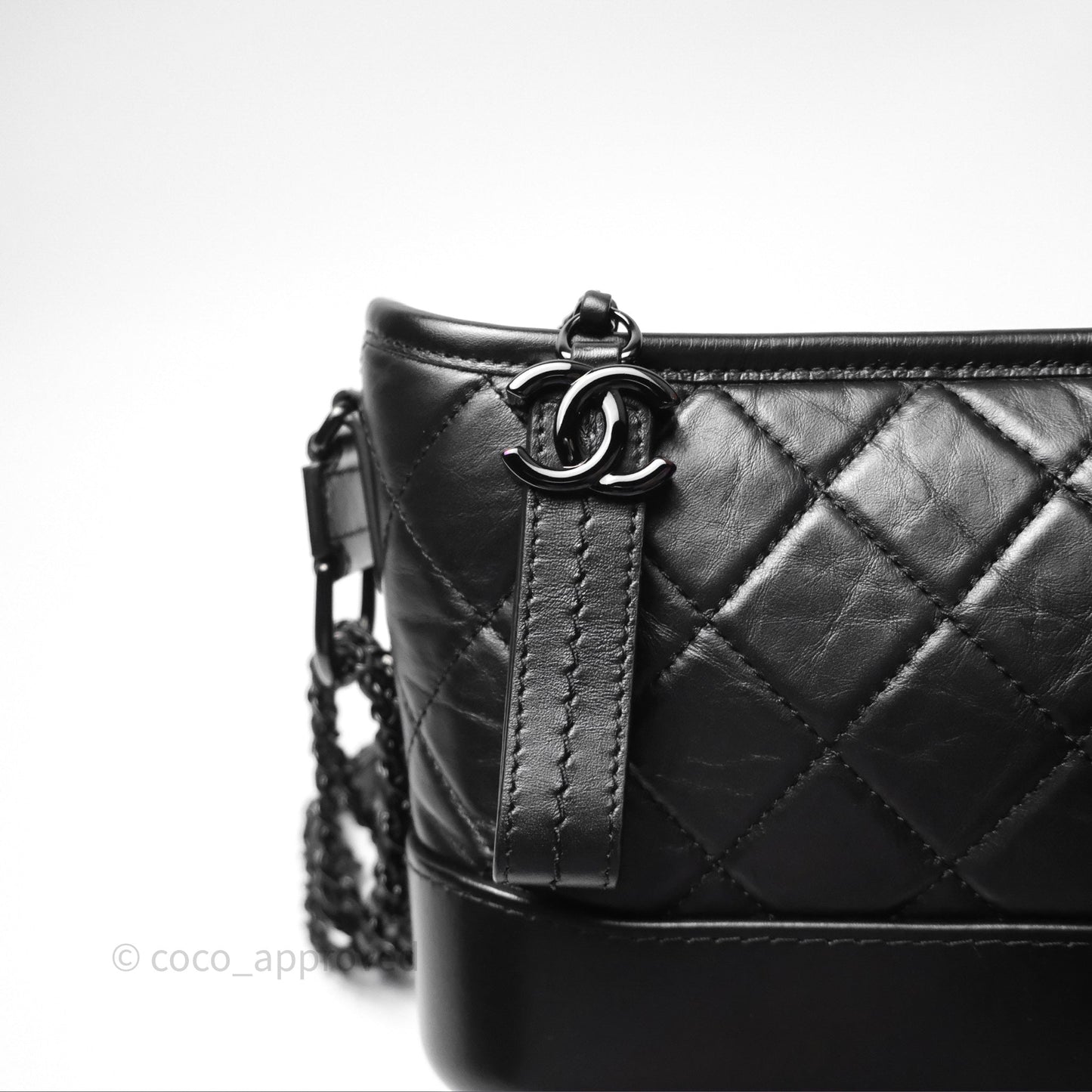 Chanel Small Gabrielle Hobo Quilted So Black Aged Calfskin