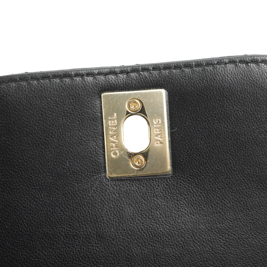 Chanel Mini Quilted Trendy CC Clutch With Chain Black Lambskin Gold Hardware