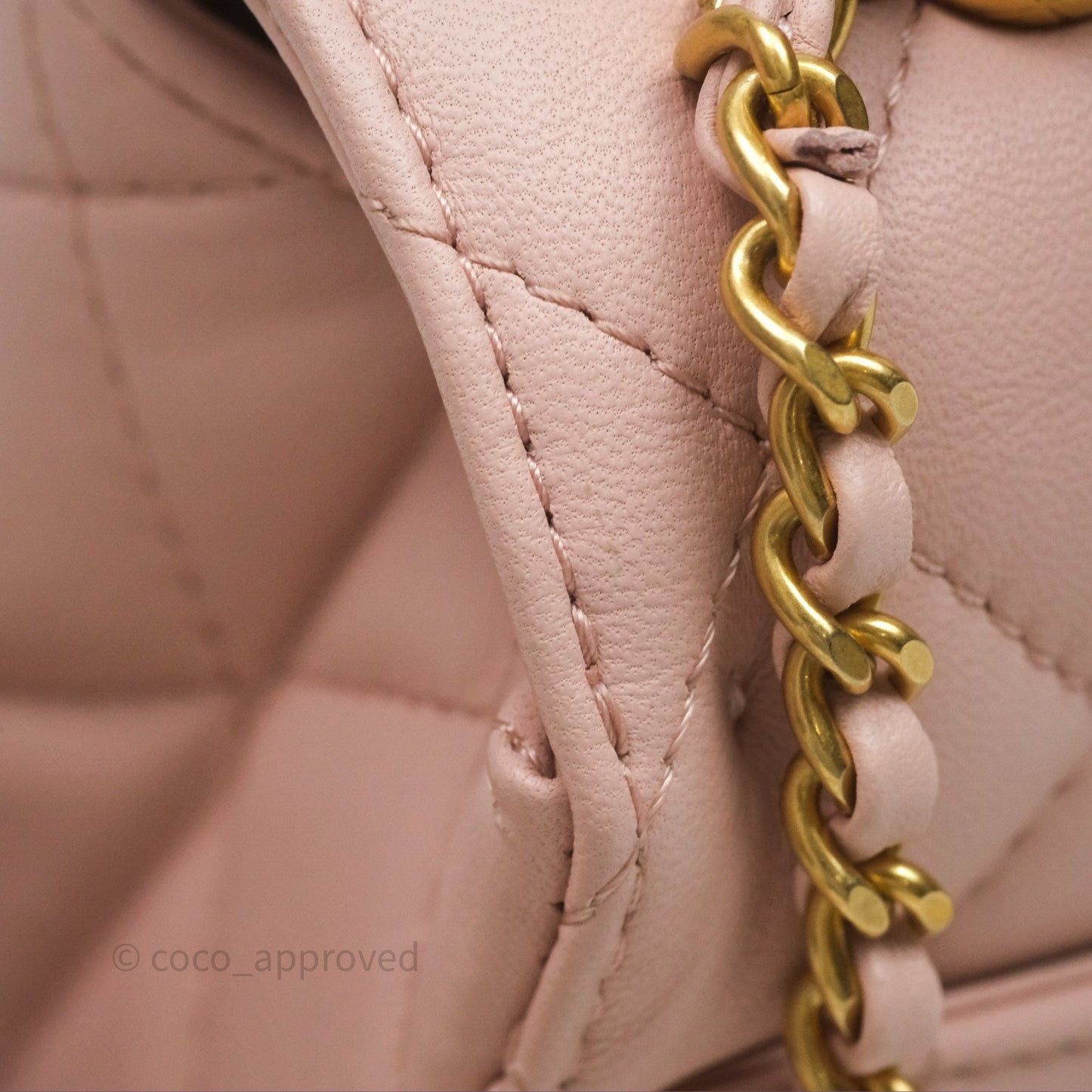 Chanel Top Handle Flap Bag Pink Lambskin Aged Gold Hardware 23S