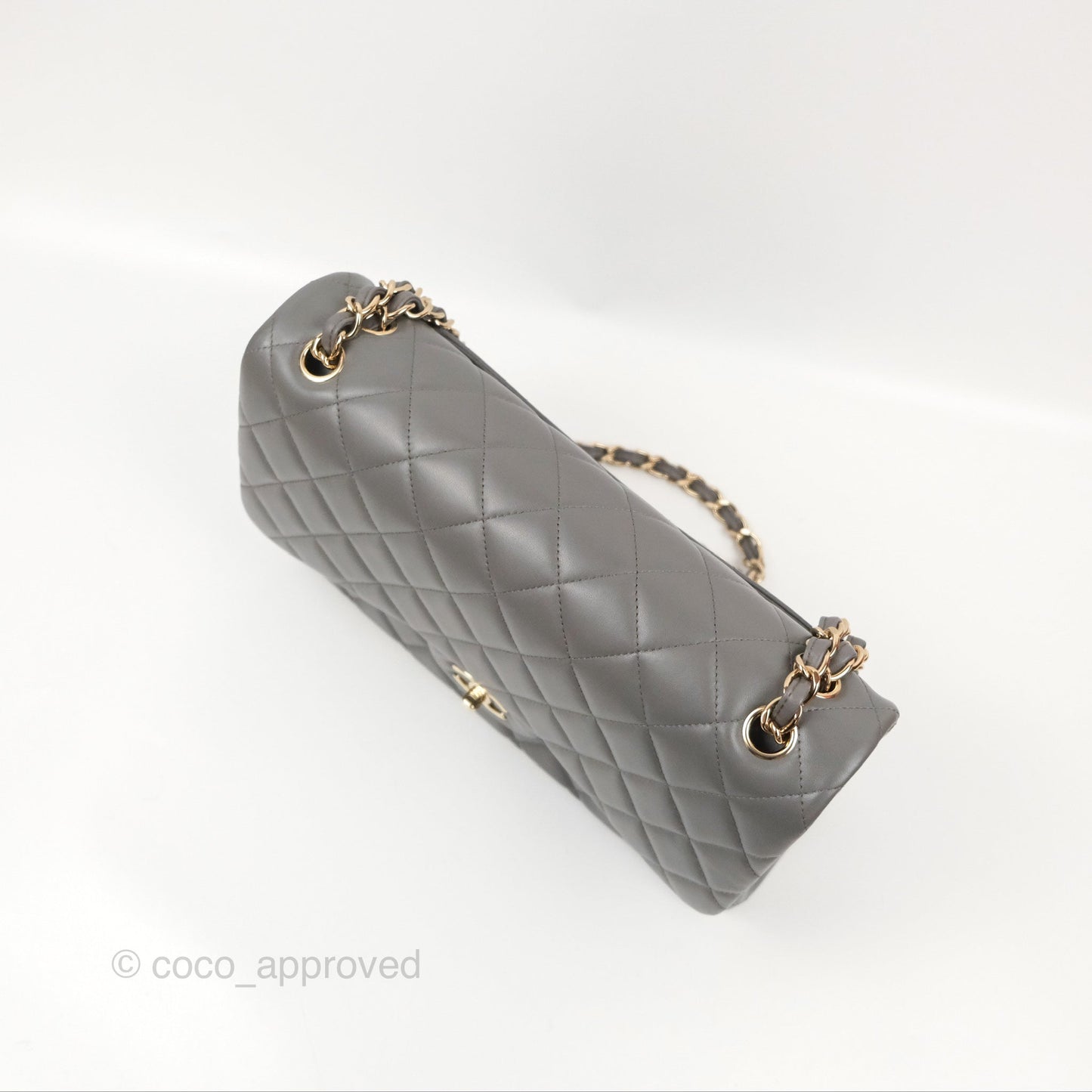 Chanel Jumbo Double Flap Dark Grey Lambskin Gold Hardware⁣⁣