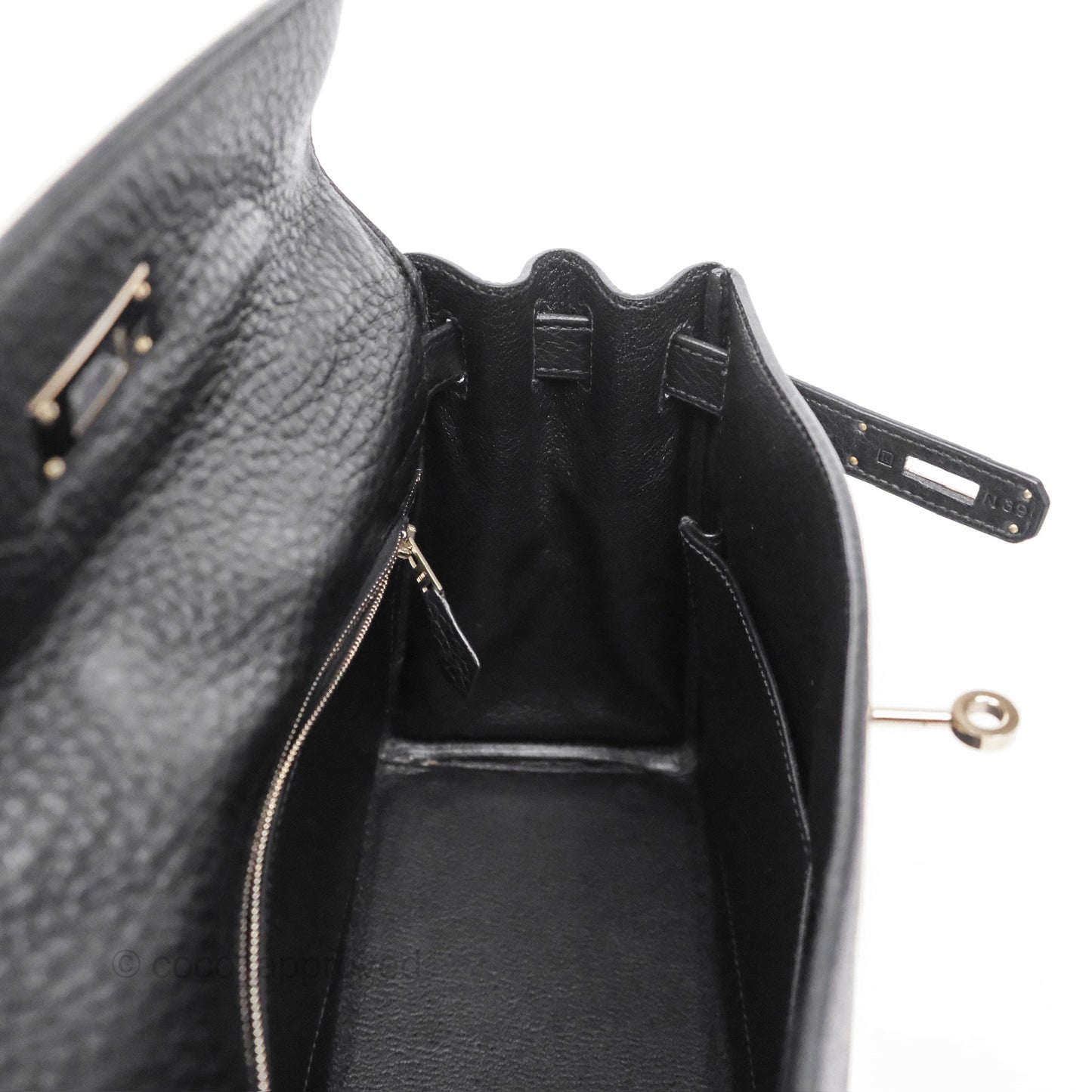 Hermès Kelly 28 Retourne Noir Black 89 Clemence Palladium Hardware