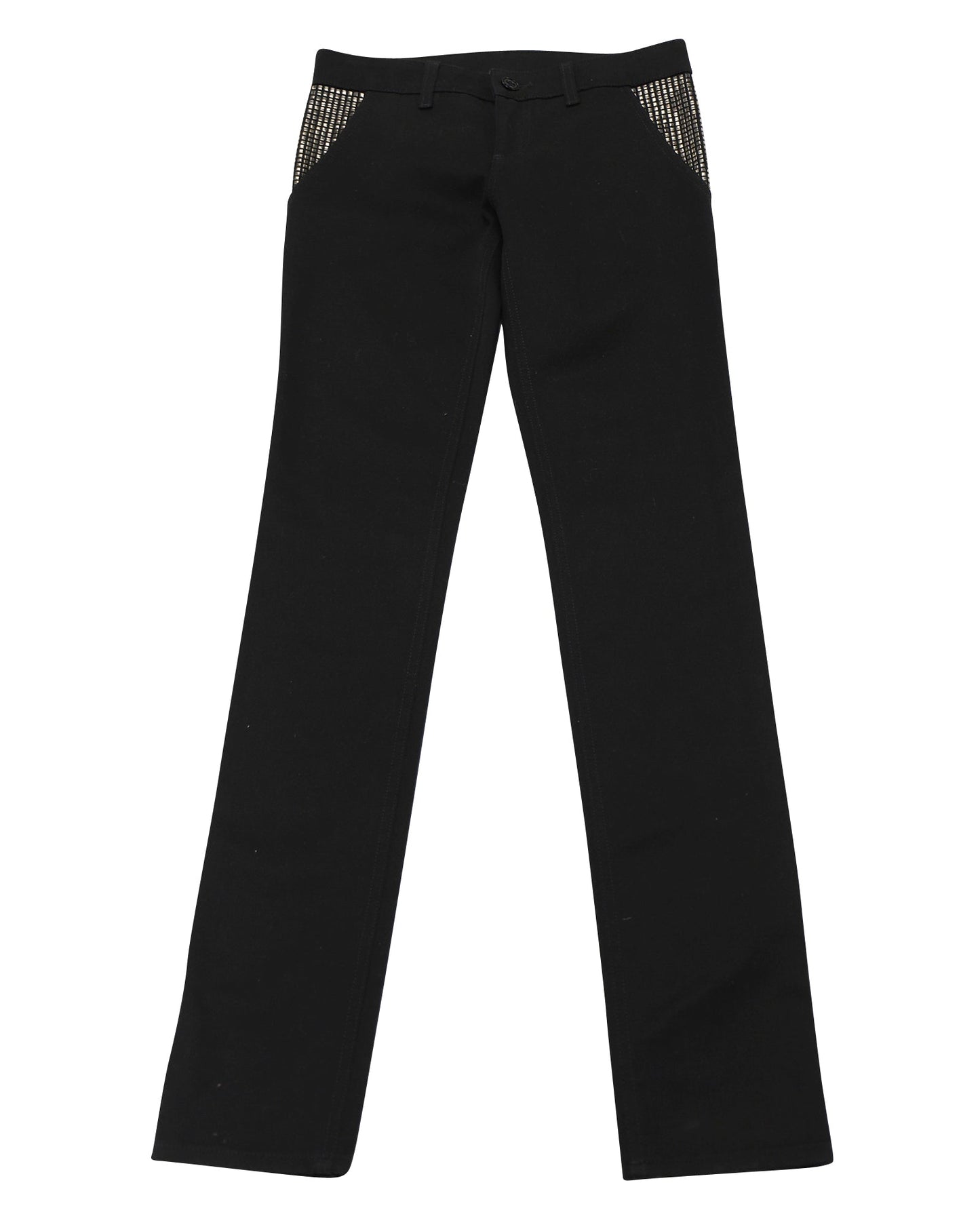 Luxury Gucci Trending 2025 Jeans with Metal Stud Details in Black Cotton