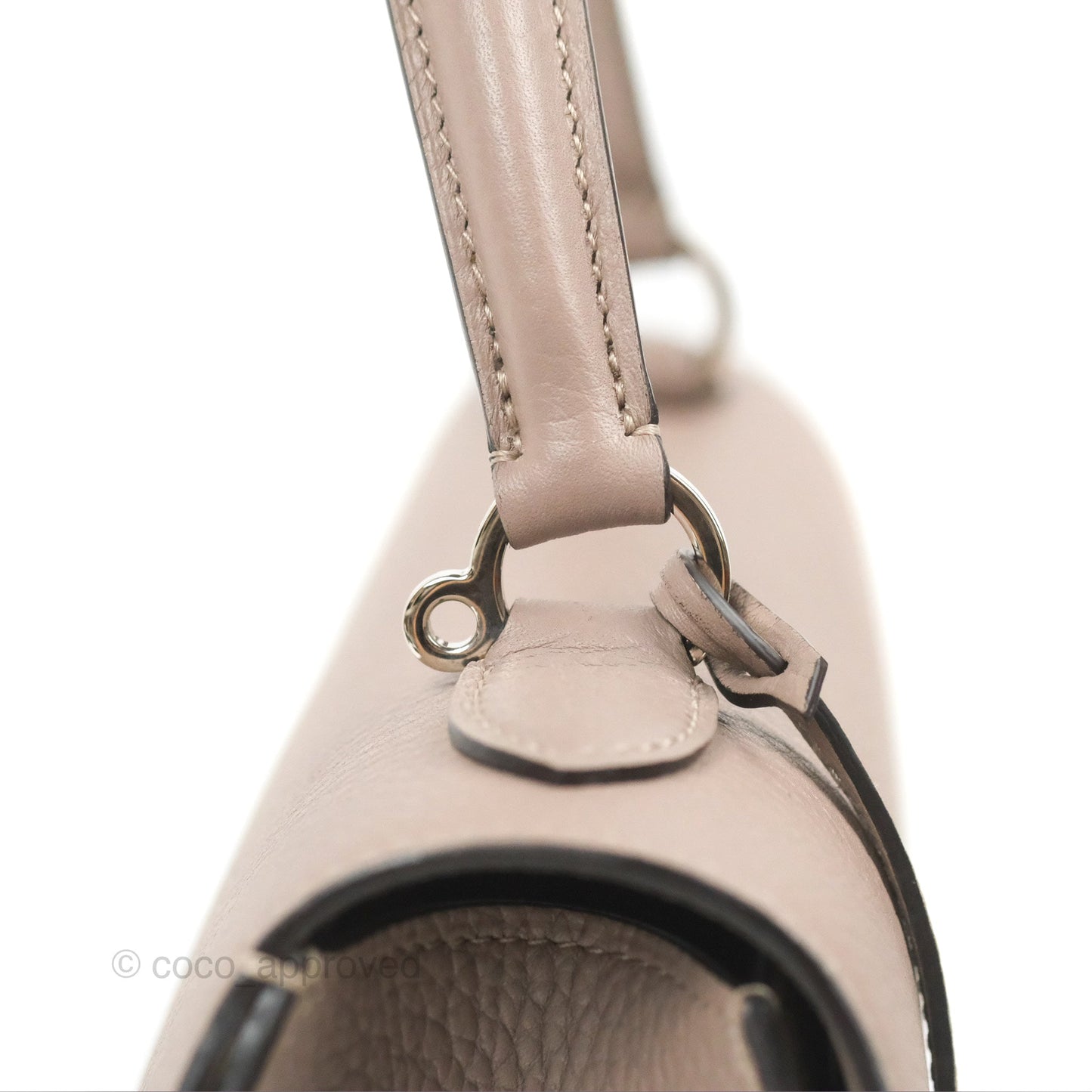 Moynat Réjane PM bag Tourterelle Grained Blush Leather Silver Hardware