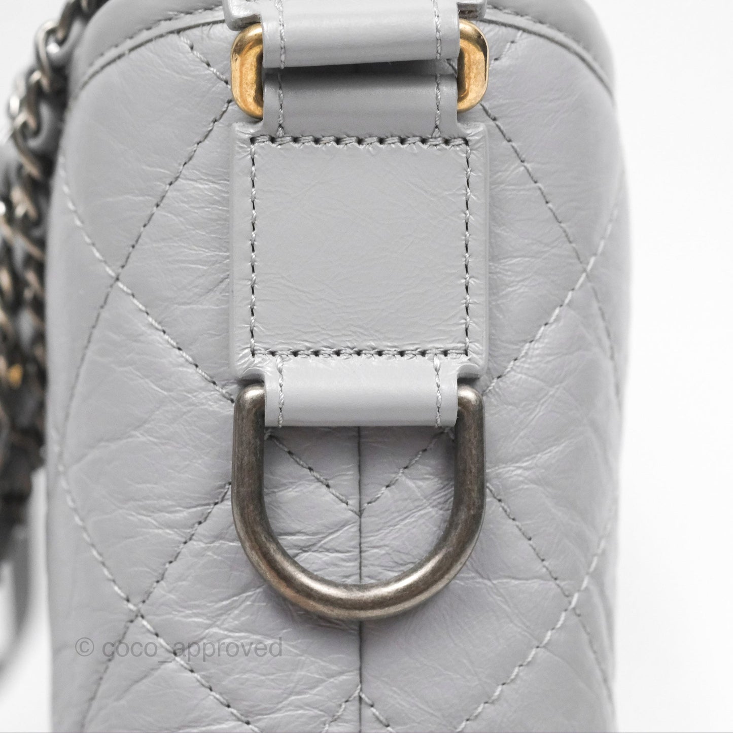 Chanel Small Gabrielle Hobo Quilted Grey Aged Calfskin