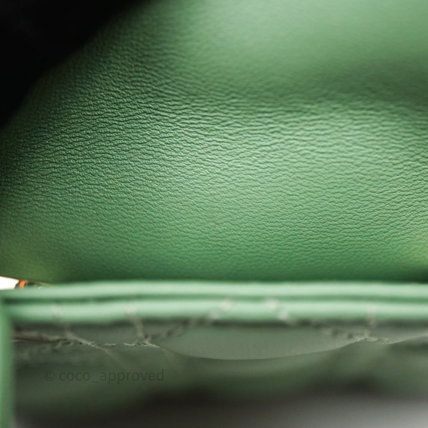 Christian Dior Micro Lady Dior Green Lambskin Cannage Gold Hardware
