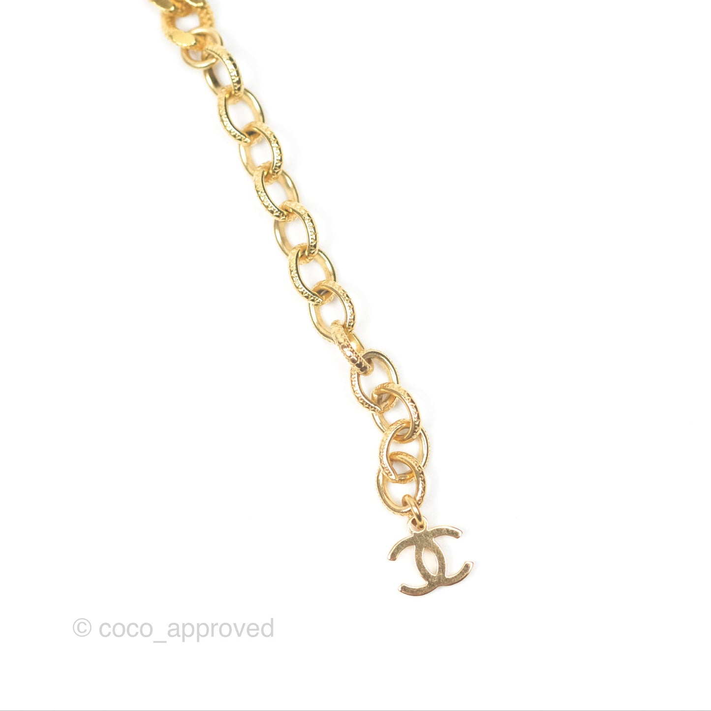 Chanel CC Crystals Chain Necklace Choker Gold Tone 22A