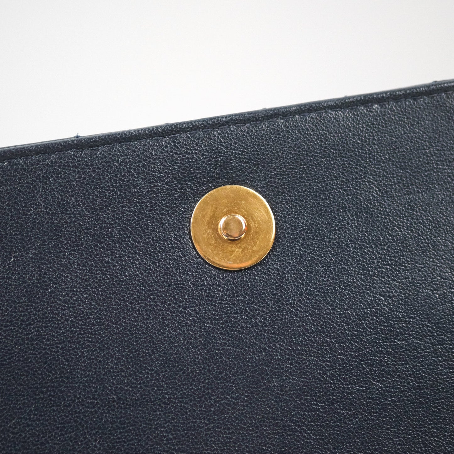Chanel Mini Collar and Tie Flap Bag Chevron Navy Sheepskin Aged Gold Hardware